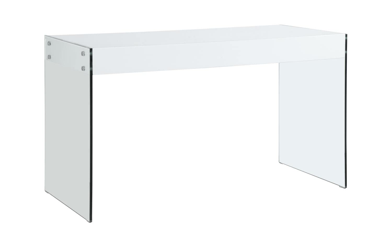 Modern Gloss White Glass Desk for Home Office & Study