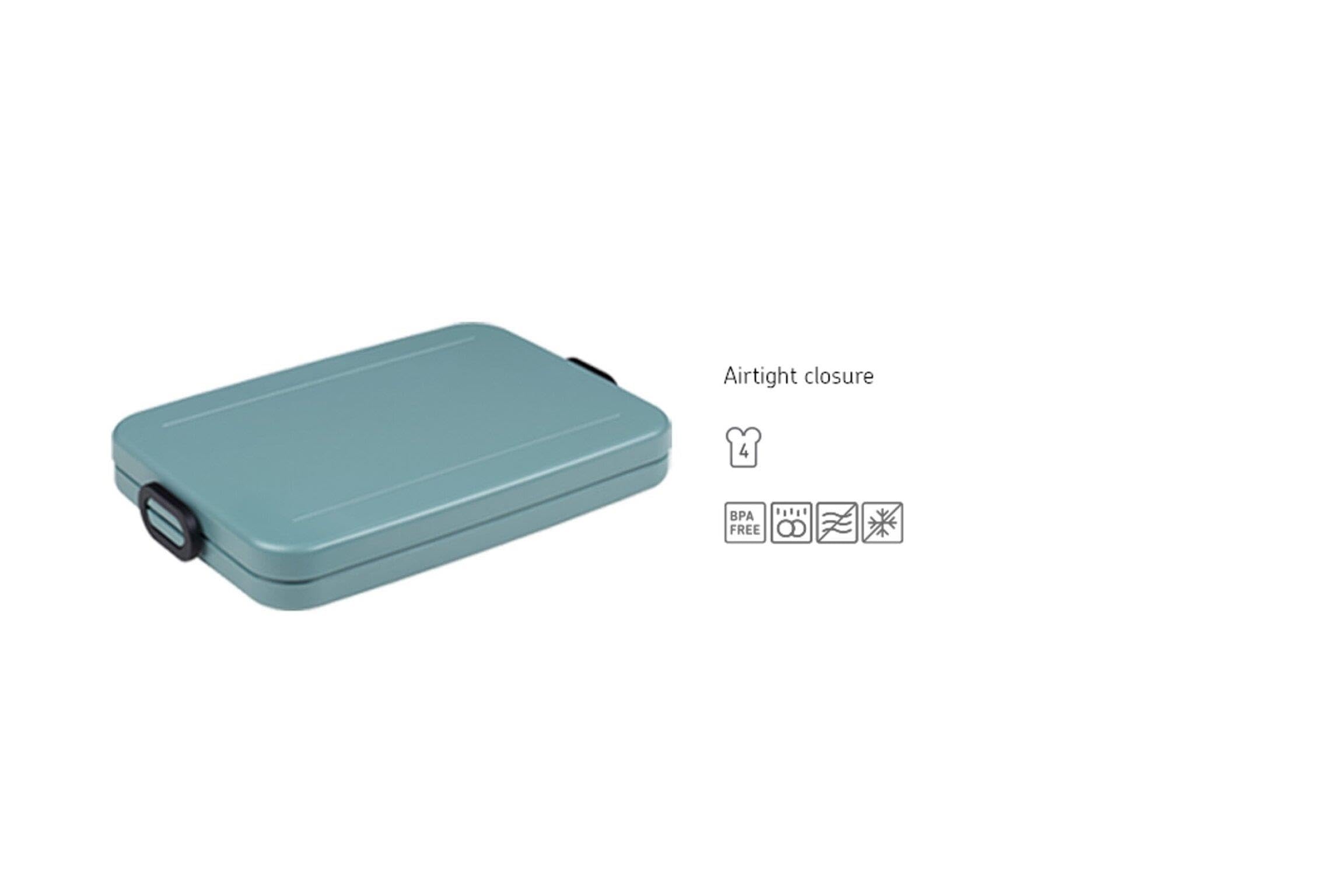 Mepal Flat Lunch Box – 800ml Nordic Pink Sandwich Container – Ideal for Office, School & Travel – Fits 2 Sandwiches or 4 Bread Slices – Compact Design for Laptop Bags & Backpacks – BPA-Free Food Storage for Work Lunch, Picnics & Commuting