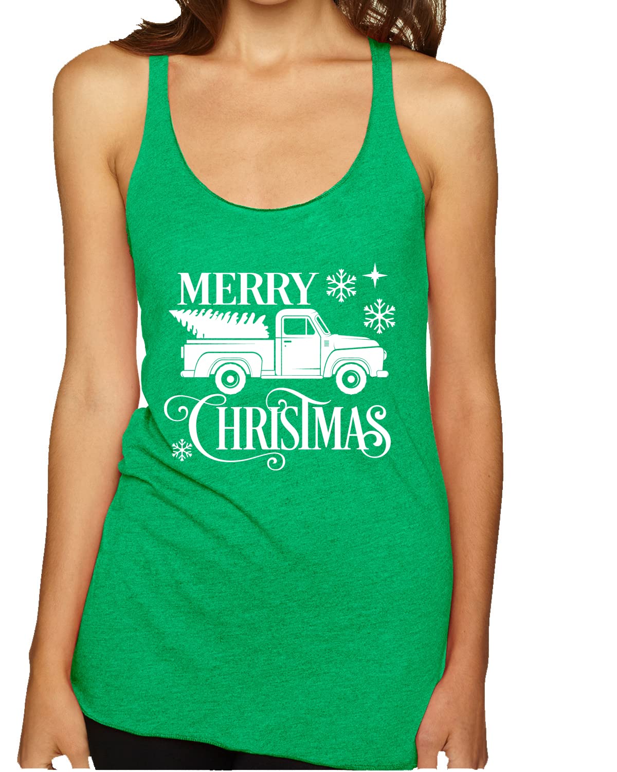 Christmas Tree Racerback Tank Top - Tri-Blend Comfort for Holiday Festivities & Christmas Party Outfits