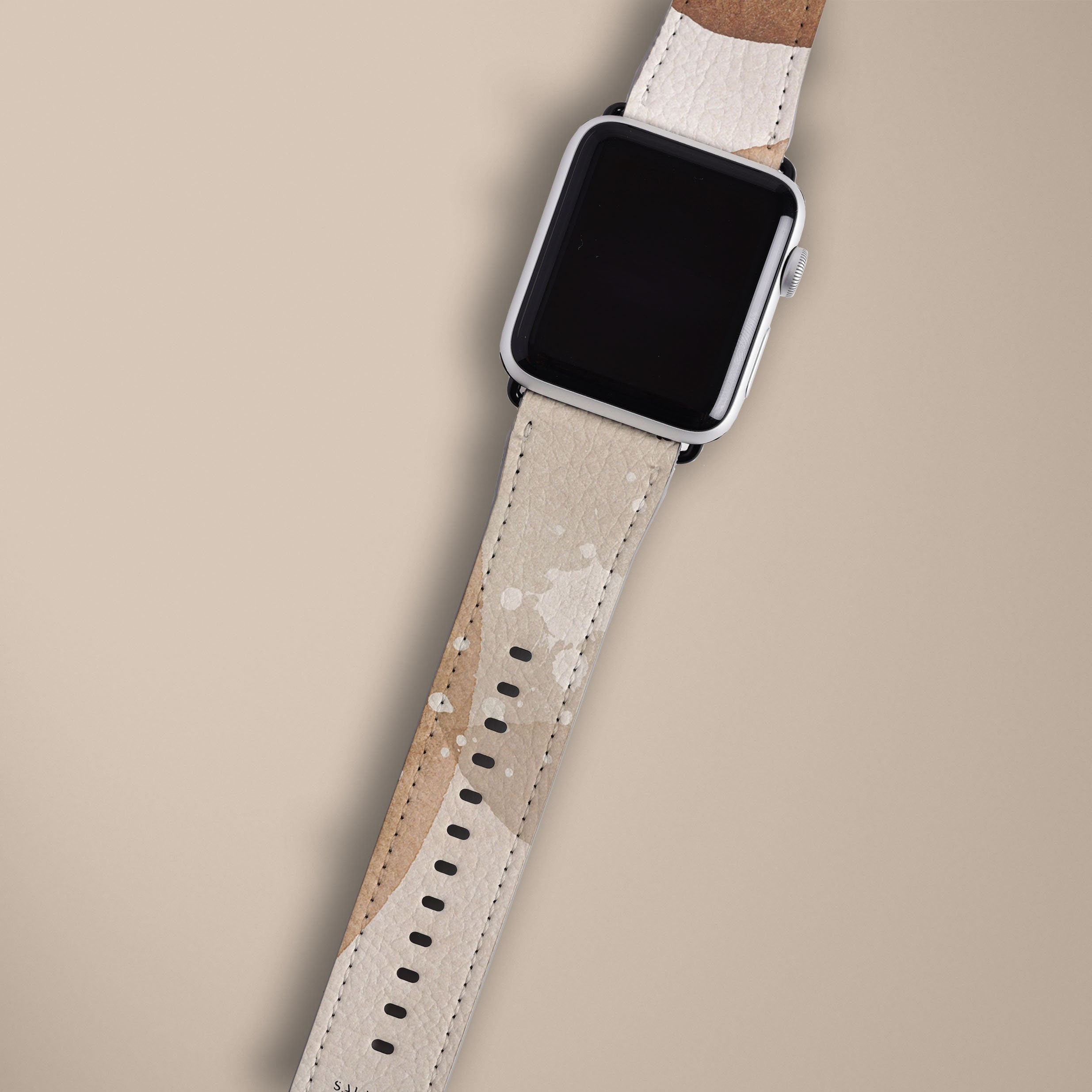 Beige Watercolor Art Watch Band - Adjustable Replacement Strap for Apple Watch, Fitbit & Samsung - Perfect for Casual, Office & Outdoor Activities