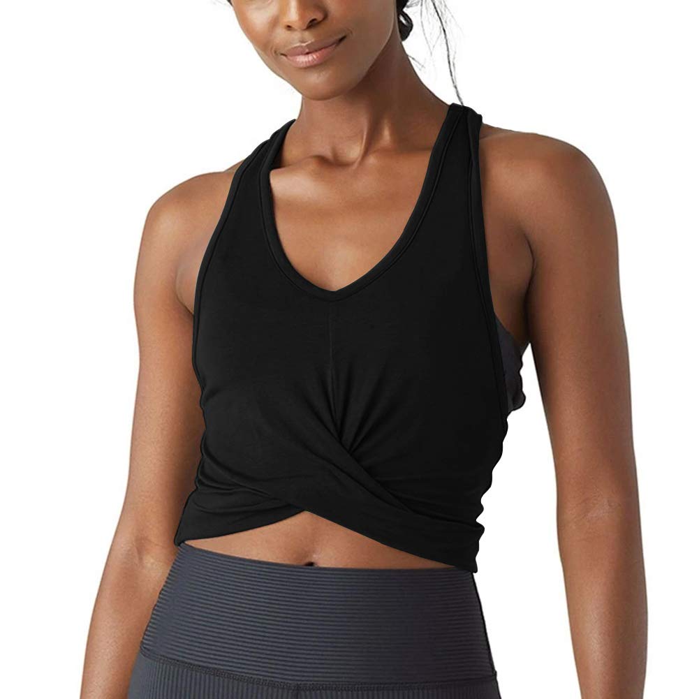 Bestisun Women's Workout Tops - Loose Fit Flowy Cropped Tank Tops, Athletic Racerback Shirts for Gym, Yoga & Running | Breathable Summer Exercise Tops