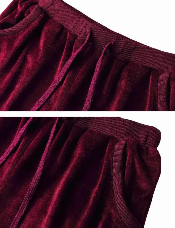 Women's Casual Velvet Jogger Pants - Soft Lounge Pants for Relaxing at Home, Running Errands & Yoga
