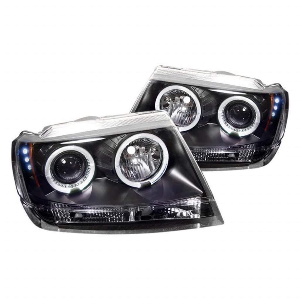1999-2004 Jeep Grand Cherokee Spyder Projector Headlights - LED Black Pair (5011145) | Upgrade Night Visibility for Off-Road & City Driving