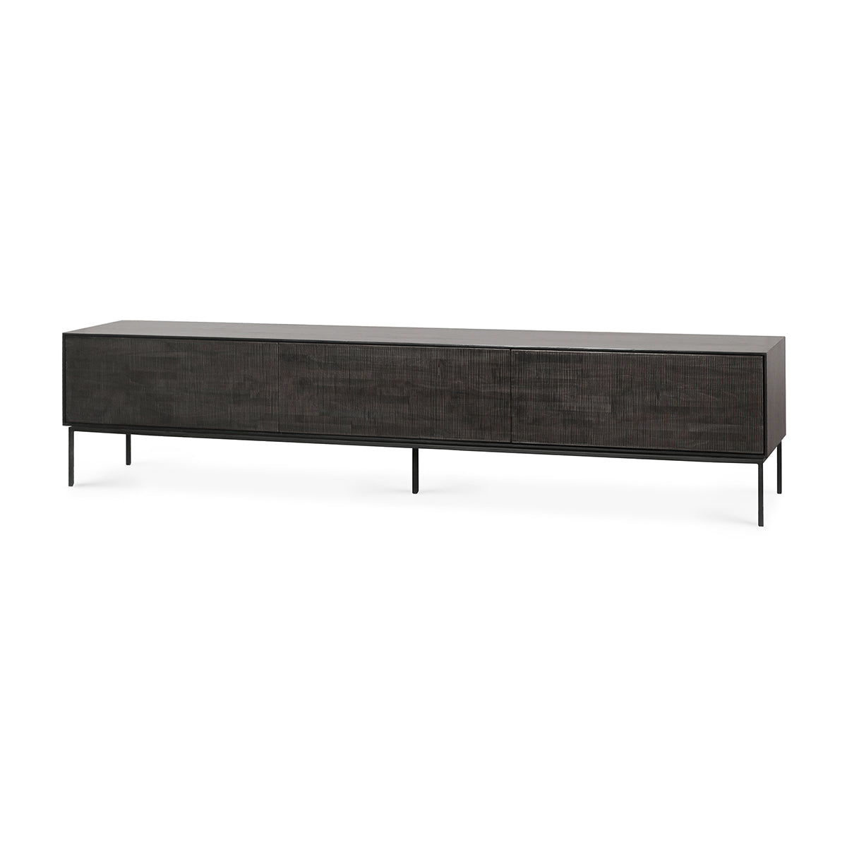 Modern Flip Down Door & 2 Drawer TV Stand with Storage - Entertainment Center for Living Room, Bedroom, Home Theater