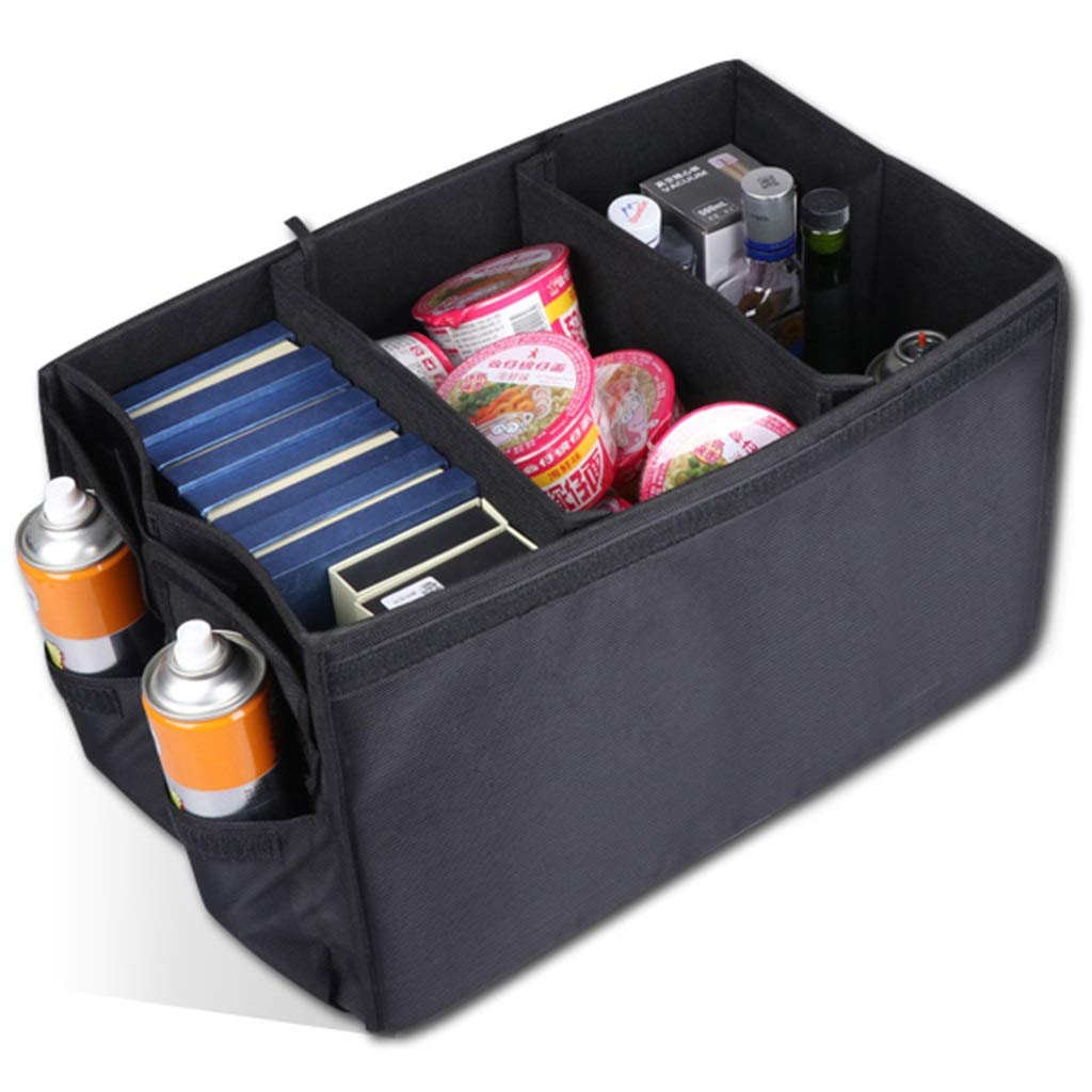 Foldable Multi-Function Car Trunk Organizer - Durable Storage Box for Vehicle Rear (48x31x29.5cm, Black) | Perfect for Road Trips, Camping & Car Organization