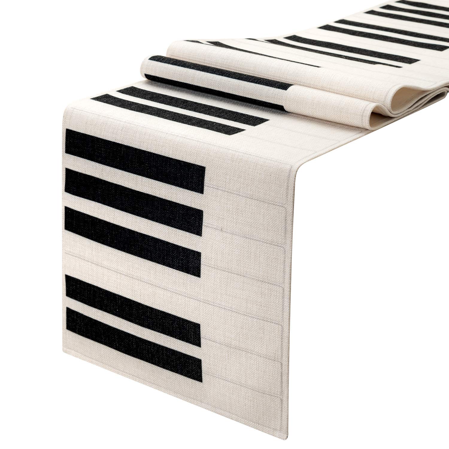 Elegant Piano Table Runner (12x72 Inch) - Cotton Linen Tablecloth for Wedding, Bridal Shower, Birthday Party Decorations - Perfect for Music Themed Events, Jazz Parties & Housewarming Gifts - Ideal for Dining Table, Buffet Table & Party Decor