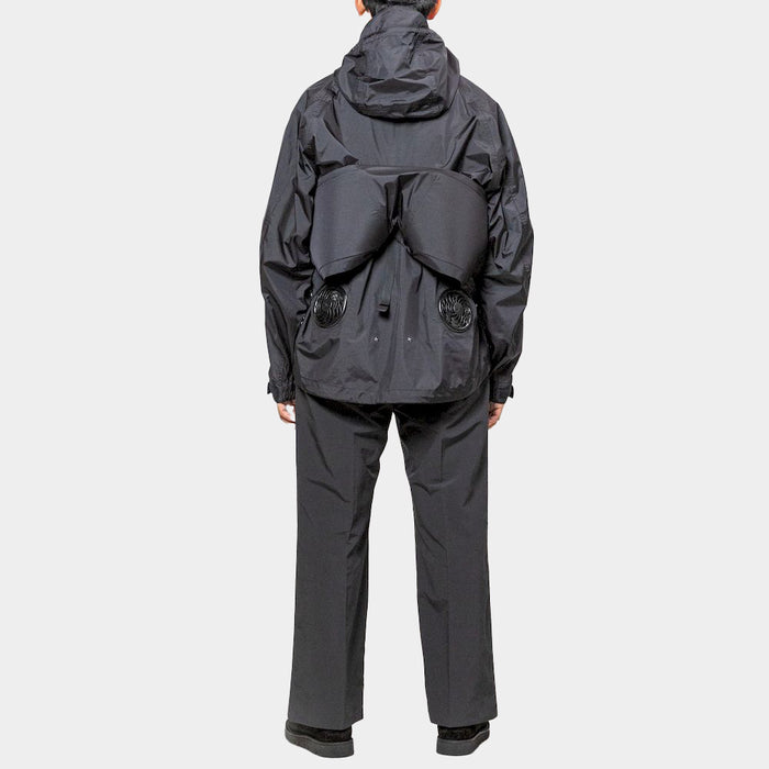 Meanswhile Air Circulation System Rain Jacket - Waterproof Windbreaker for Outdoor Hiking & Running (Black) - Stay Dry in All Weather Conditions