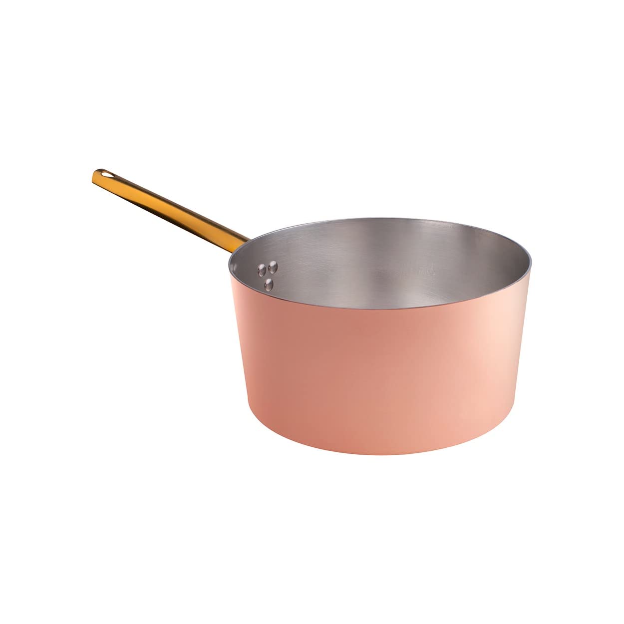 Premium Pentole Agnelli Copper Saucepan with 1 Handle - 24cm Diameter for Professional Cooking & Gourmet Recipes | Ideal for Sauces, Stews & Pasta Dishes