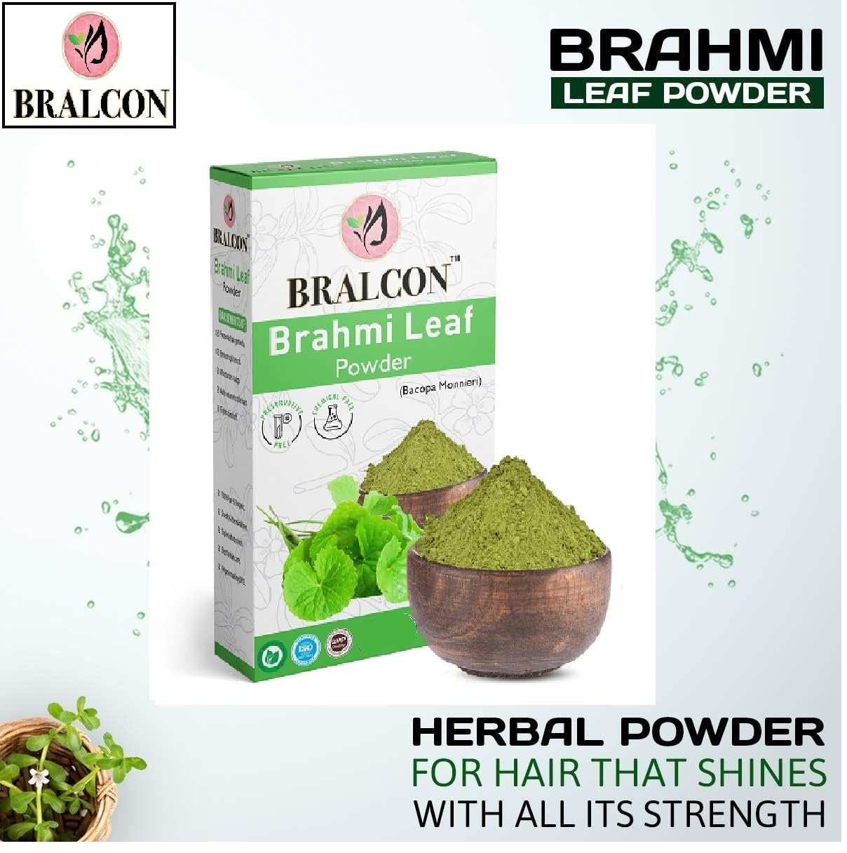 Organic Brahmi Leaf Powder (Bacopa Monnieri) - 100g | 100% Natural Herbal Supplement for Hair Growth & Cleansing | Promotes Healthy Hair Care | Perfect for DIY Hair Masks & Ayurvedic Treatments
