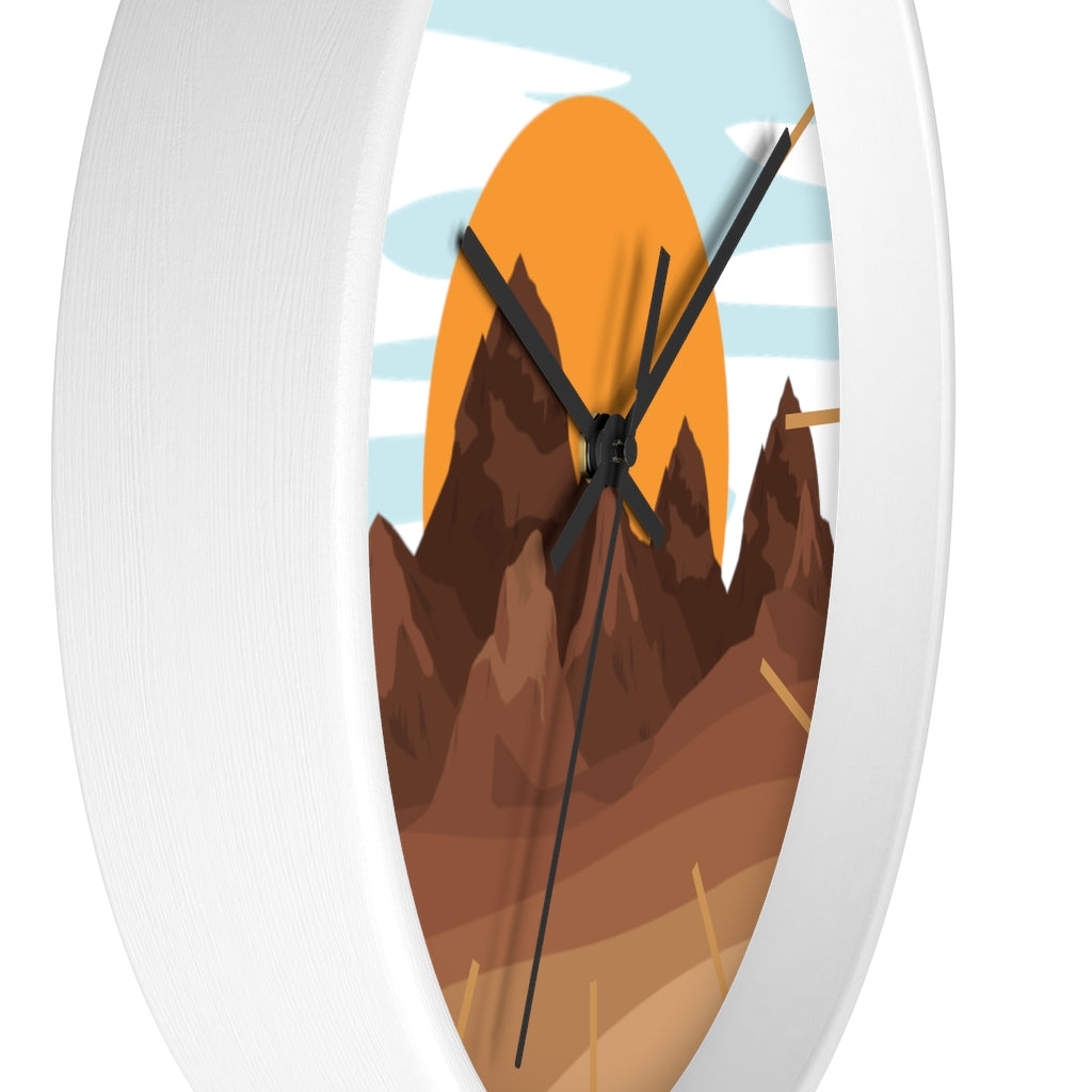 Sunrise Mountain Wall Clock - Large Modern Silent Non-Ticking Battery Operated Wall Decor for Living Room, Bedroom, Office - Perfect for Home, Office & Gift Giving