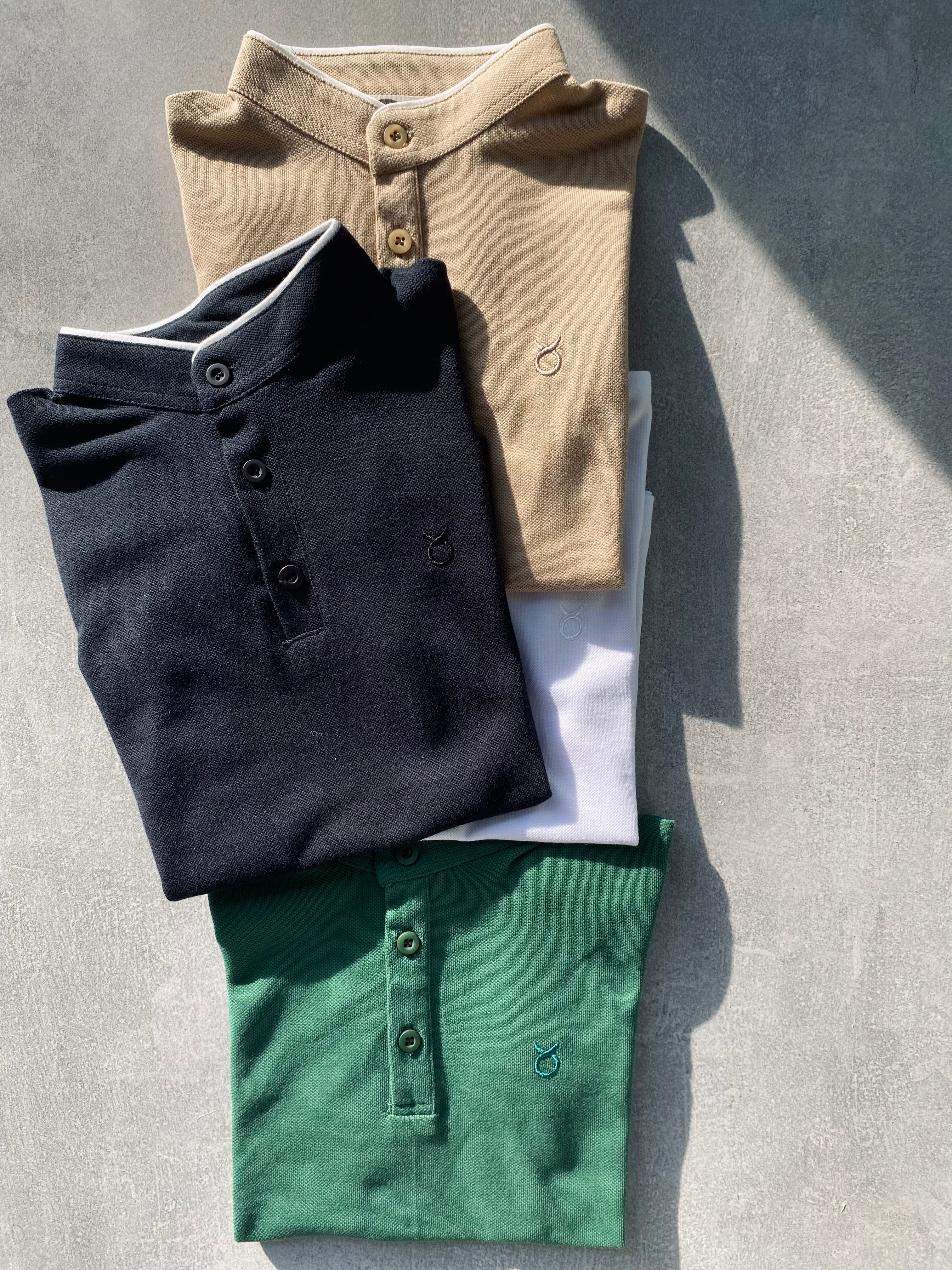 Kids' Button Detail Mandarin Collar T-Shirt - Stylish & Comfortable for School, Playdates & Casual Outings
