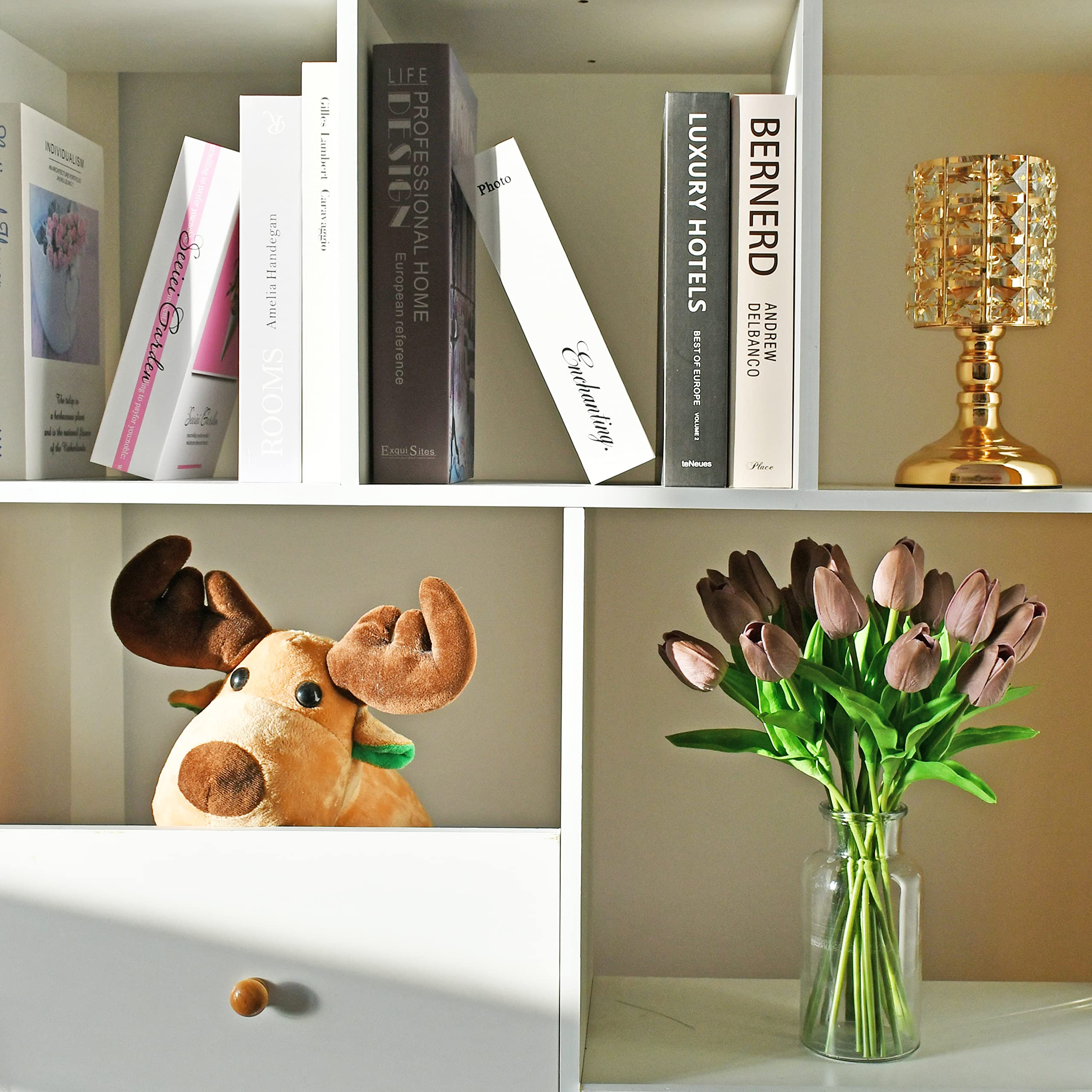 20pcs Brown Artificial Tulip Silk Flowers 13.5