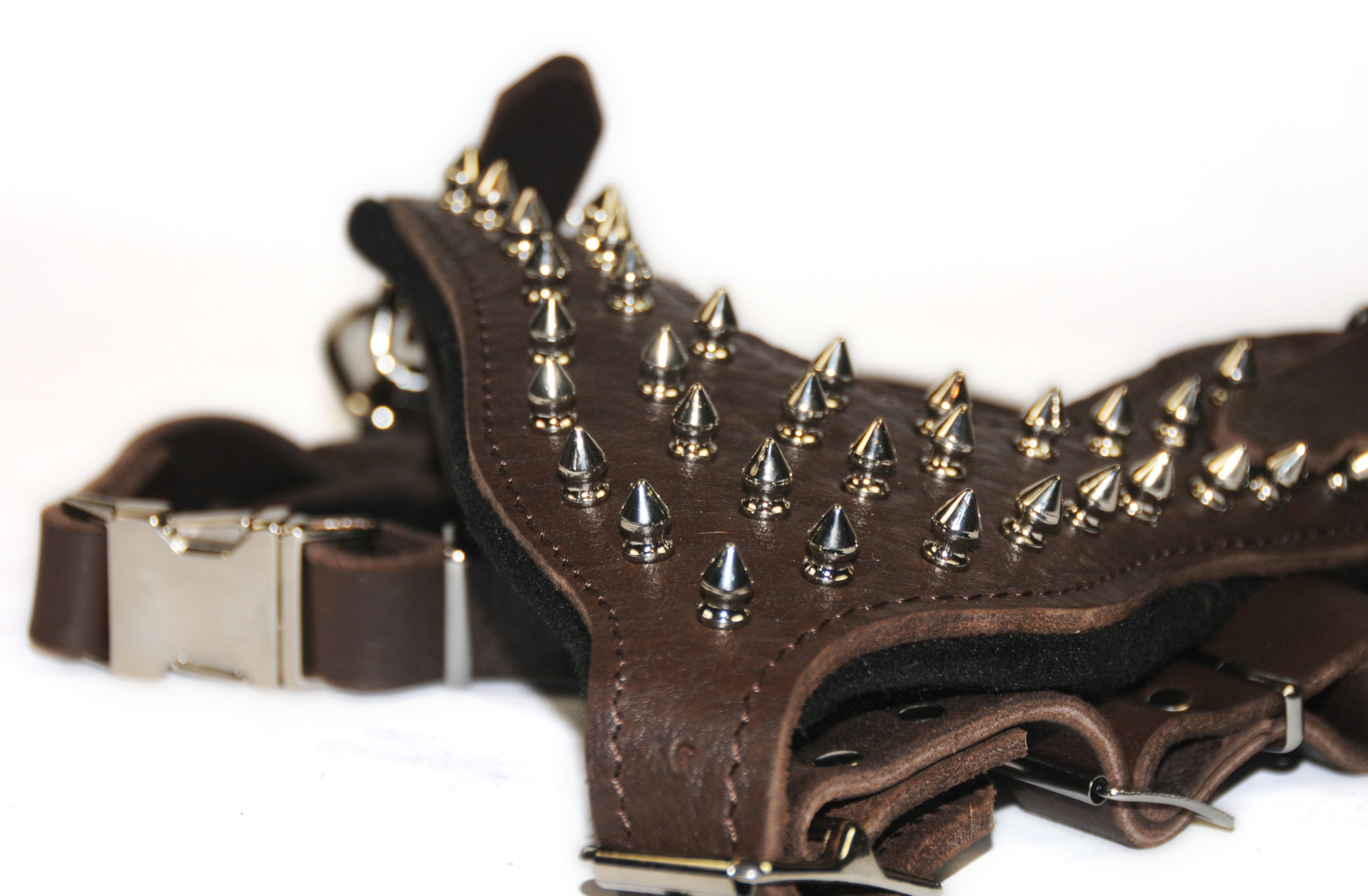 Dean and Tyler The Blade with Handle Nickel Hardware Leather Dog Harness - Large (22-36 Inch Girth) - Durable Brown Leather Dog Walking Harness for Training, Hiking & Outdoor Adventures