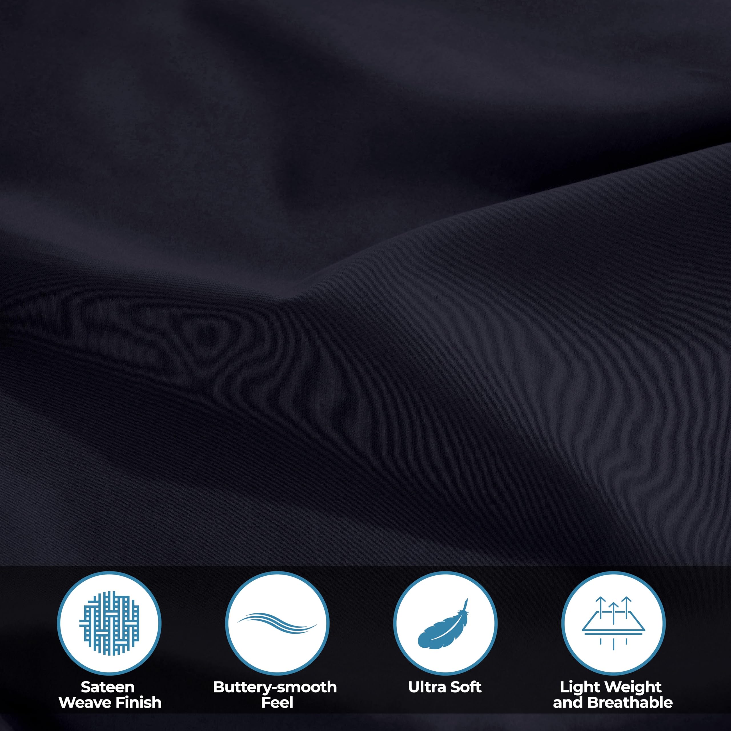 Luxury 100% Egyptian Cotton Sheet Set - 400 Thread Count, Soft Sateen Weave, Hotel Quality Bedding - 18