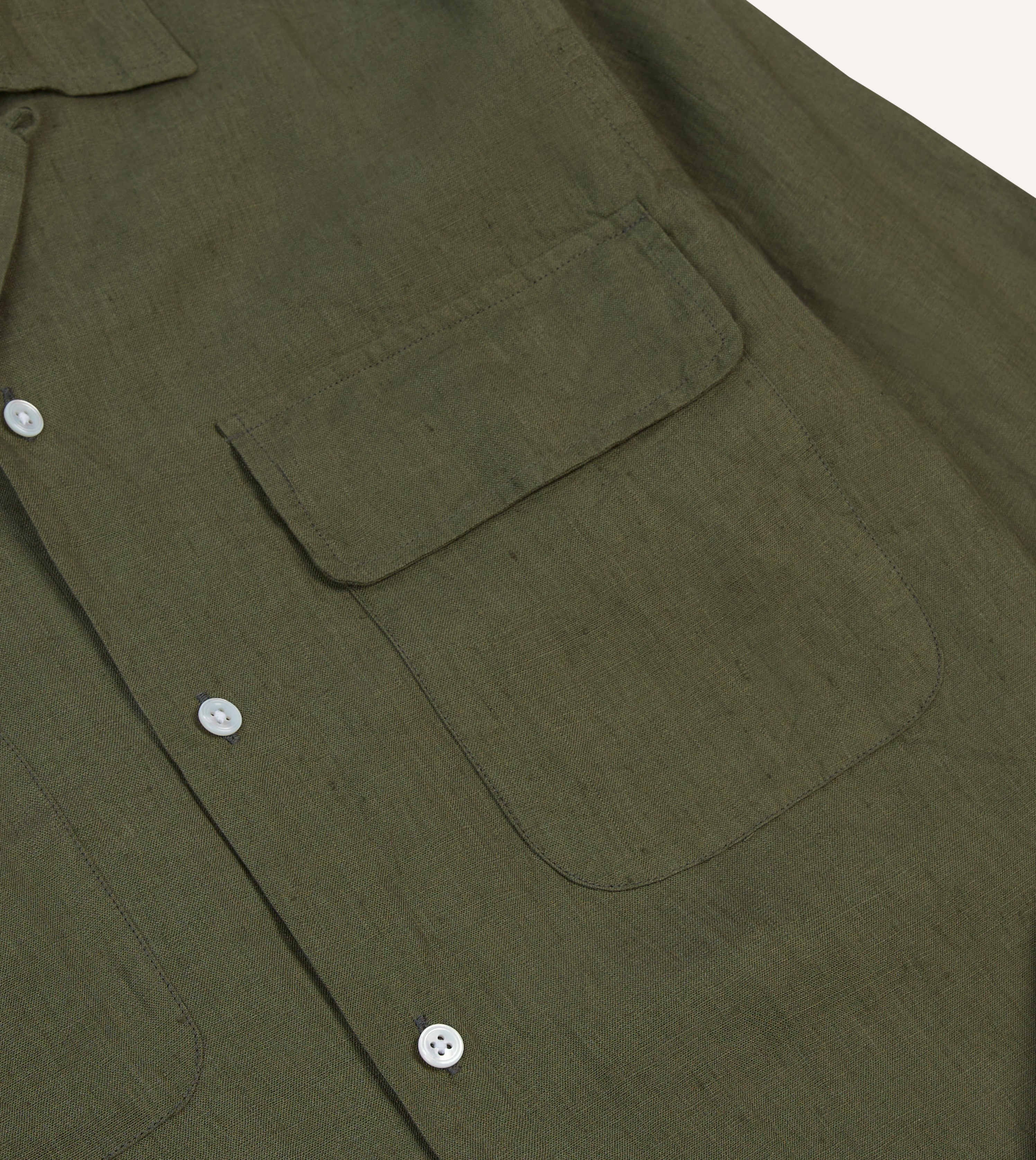 Men's Khaki Linen Camp Collar Long Sleeve Casual Shirt - Perfect for Summer Outfits, Beach Wear and Vacation Style