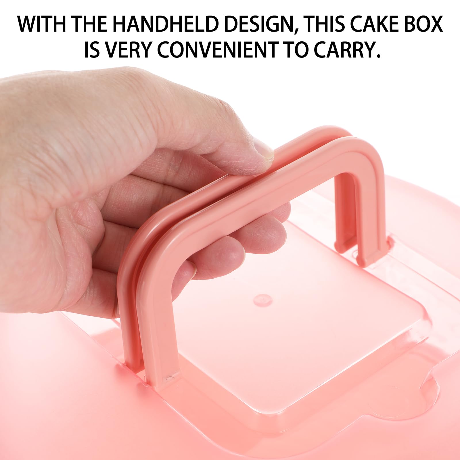 Amosfun 8-Inch Plastic Cake Storage Container with Lid & Handle - Portable PP Cake Box for Birthday, Wedding & Party Desserts - Perfect for Baking, Transporting & Storing Cakes