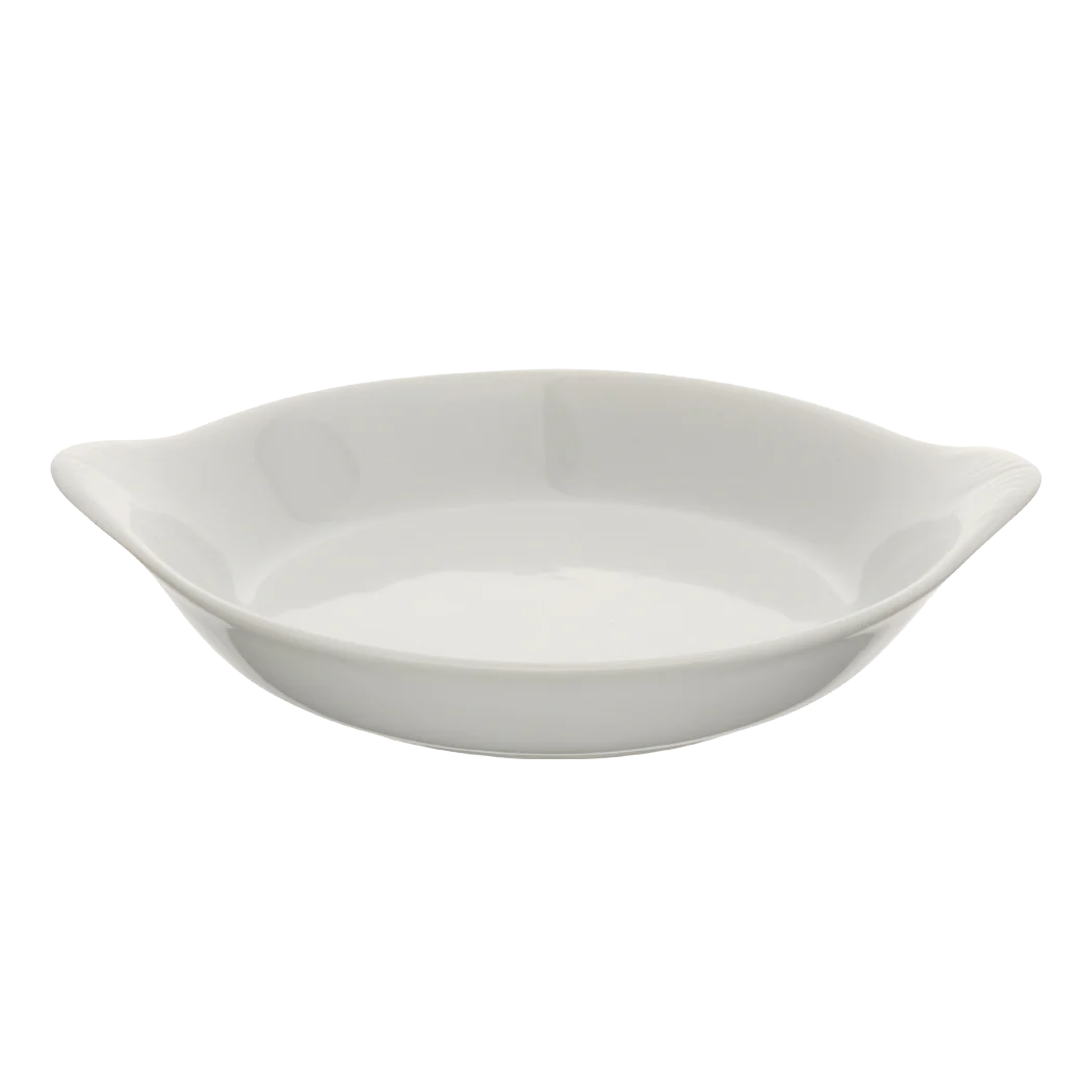 Browne 10 oz Au Gratin Dish - 6.5 Inch Round Ceramic Baking Dish for Casseroles, Lasagna & Desserts | Perfect for Oven, Microwave & Serving