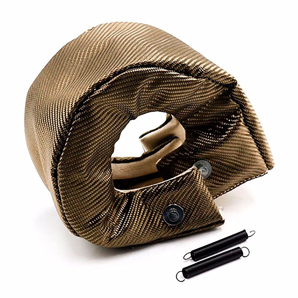 Titanium Turbo Blanket Cover for T3 Turbocharger - Heat Resistant Shield Wrap with Fastener Springs - Perfect for High-Performance Cars & Racing Vehicles