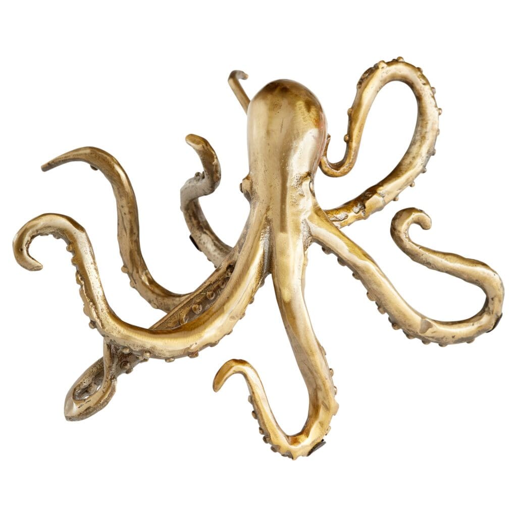 Cyan Design 11239 Octopus Shelf Decor in Aged Brass - Unique Coastal & Nautical Home Decor for Living Room, Bedroom, or Office