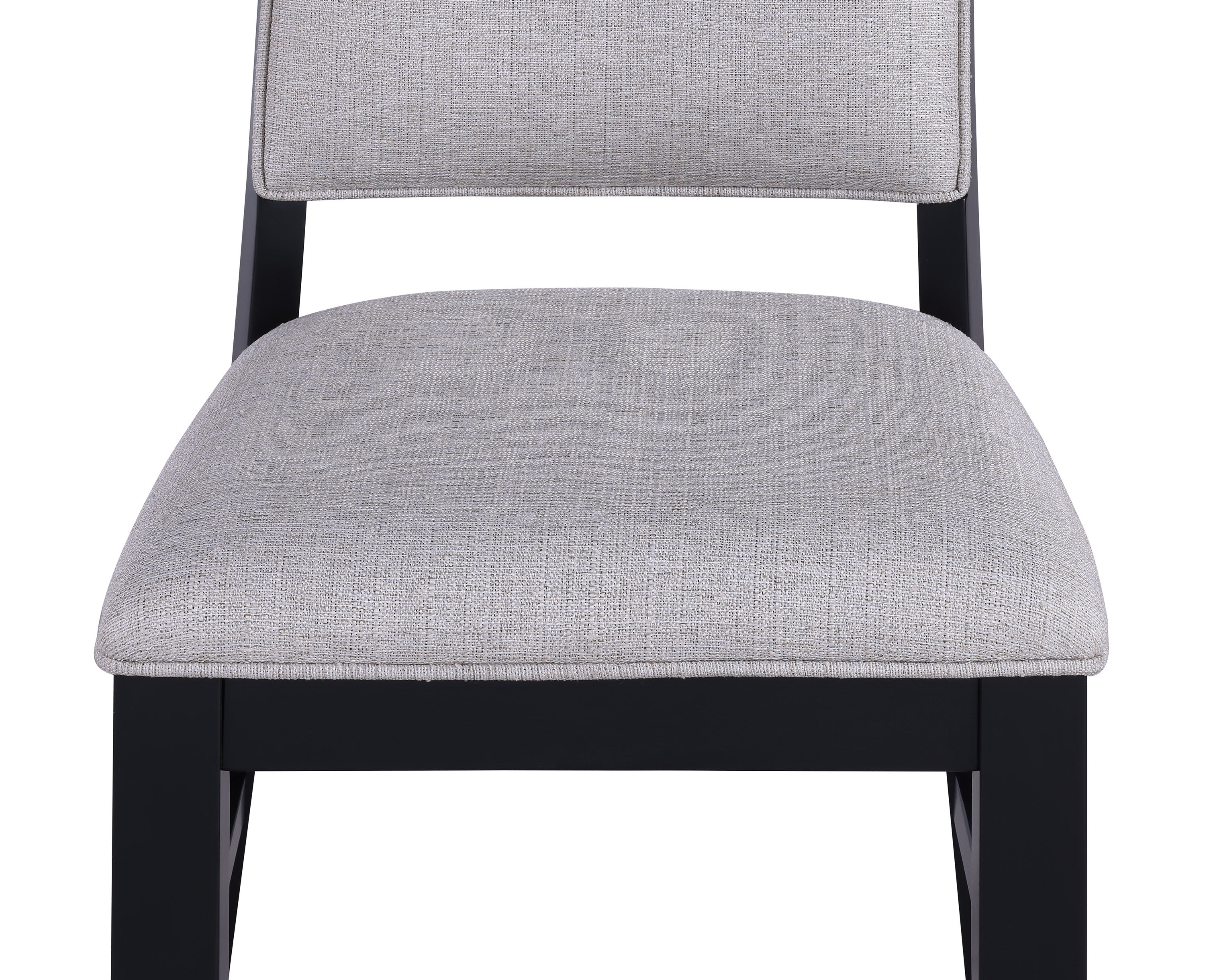 2-Piece Gray Fabric Upholstered Side Chairs with Black Wooden Frame - Modern Dining Room Accent Chairs for Kitchen, Living Room, and Office