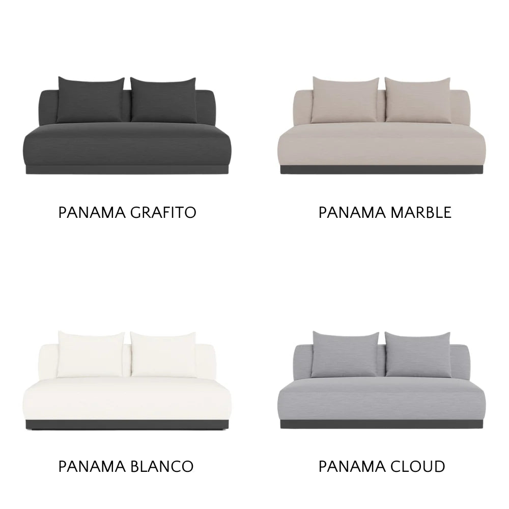 Amalfi 2-Seat Armless Outdoor Sectional Sofa - Waterproof Patio Furniture for Backyard, Poolside & Garden Relaxation