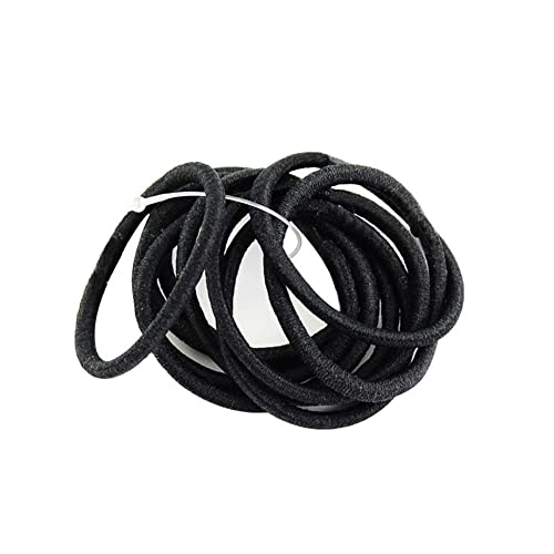 Zentto 10-Pack Multicolor Elastic Hair Ties for Women & Girls - Soft No-Slip Hair Bands with Storage Pouch (Black) - Perfect for School, Workouts, Travel and Everyday Hairstyles