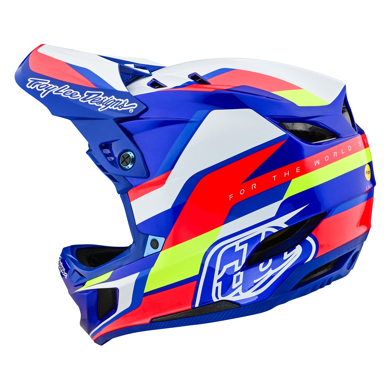 D4 Composite Helmet Omega - Lightweight Motorcycle & ATV Helmet in White/Blue - Perfect for Racing, Street Riding & Off-Road Adventures