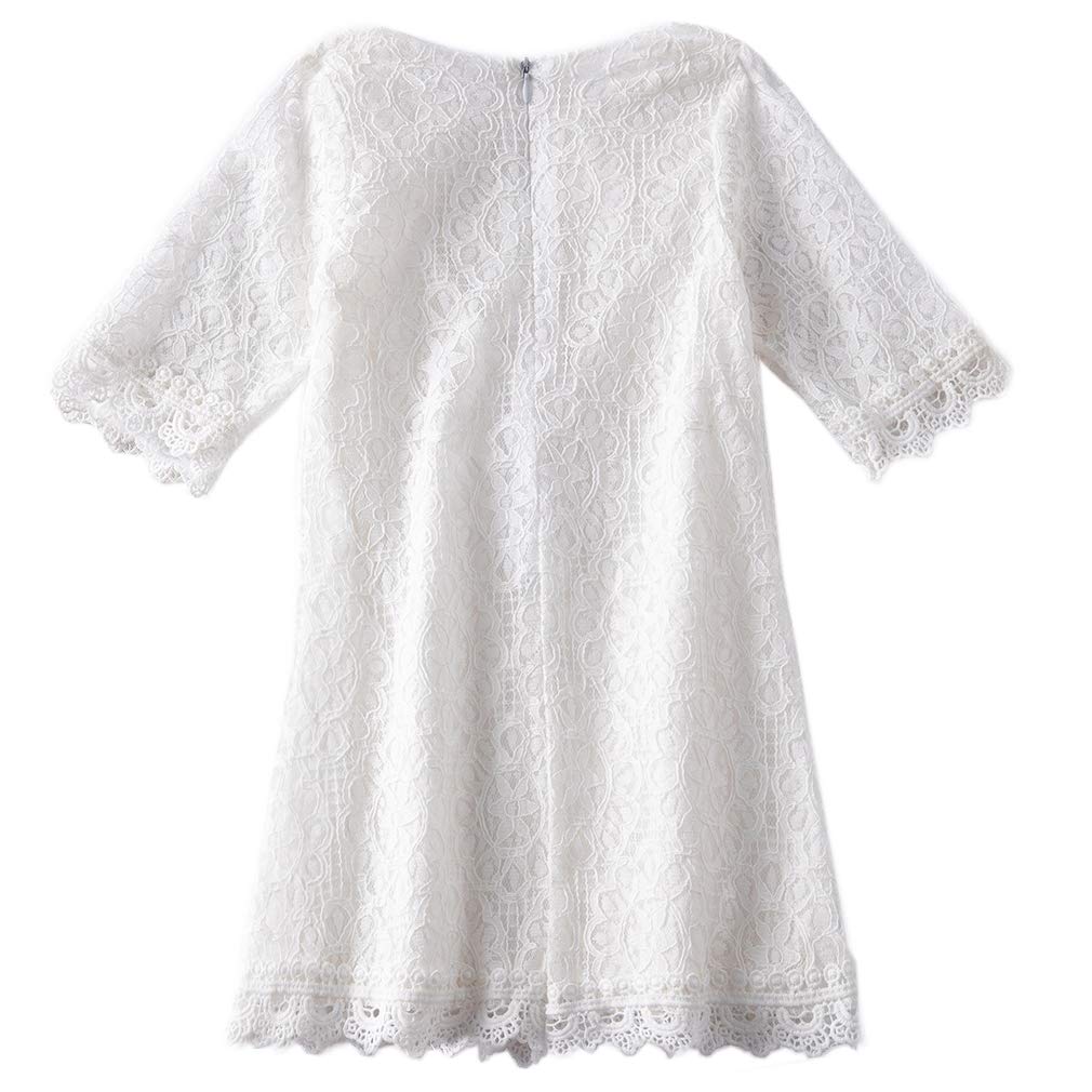 Niyage Girls Lace Toddler Dress - Elegant Flower Half Sleeve Party Princess Dress for Birthday, Wedding & Special Occasions