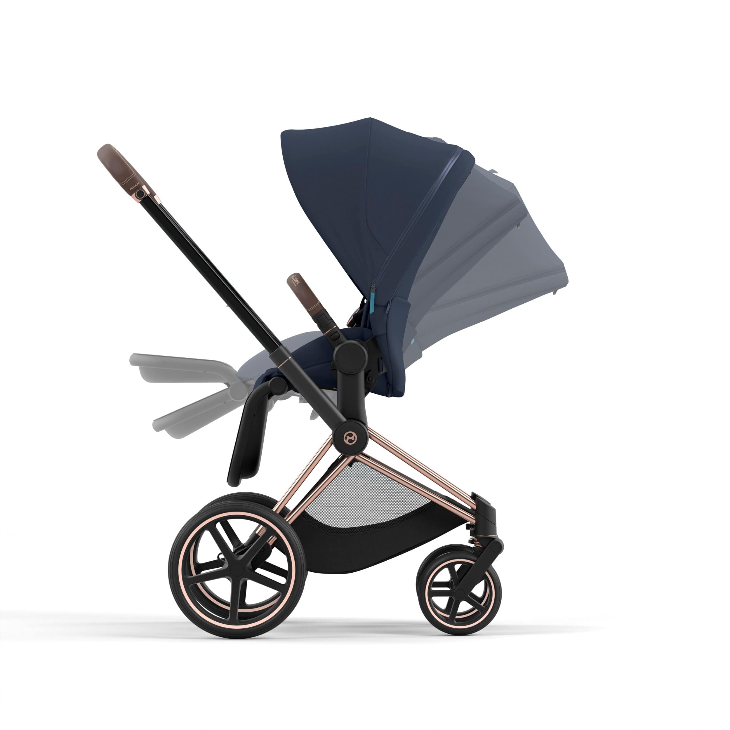 Cybex Priam 4 Complete Luxury Stroller - Rose Gold & Brown | Premium Baby Stroller for Newborns & Toddlers | Perfect for City Walks, Shopping & Travel