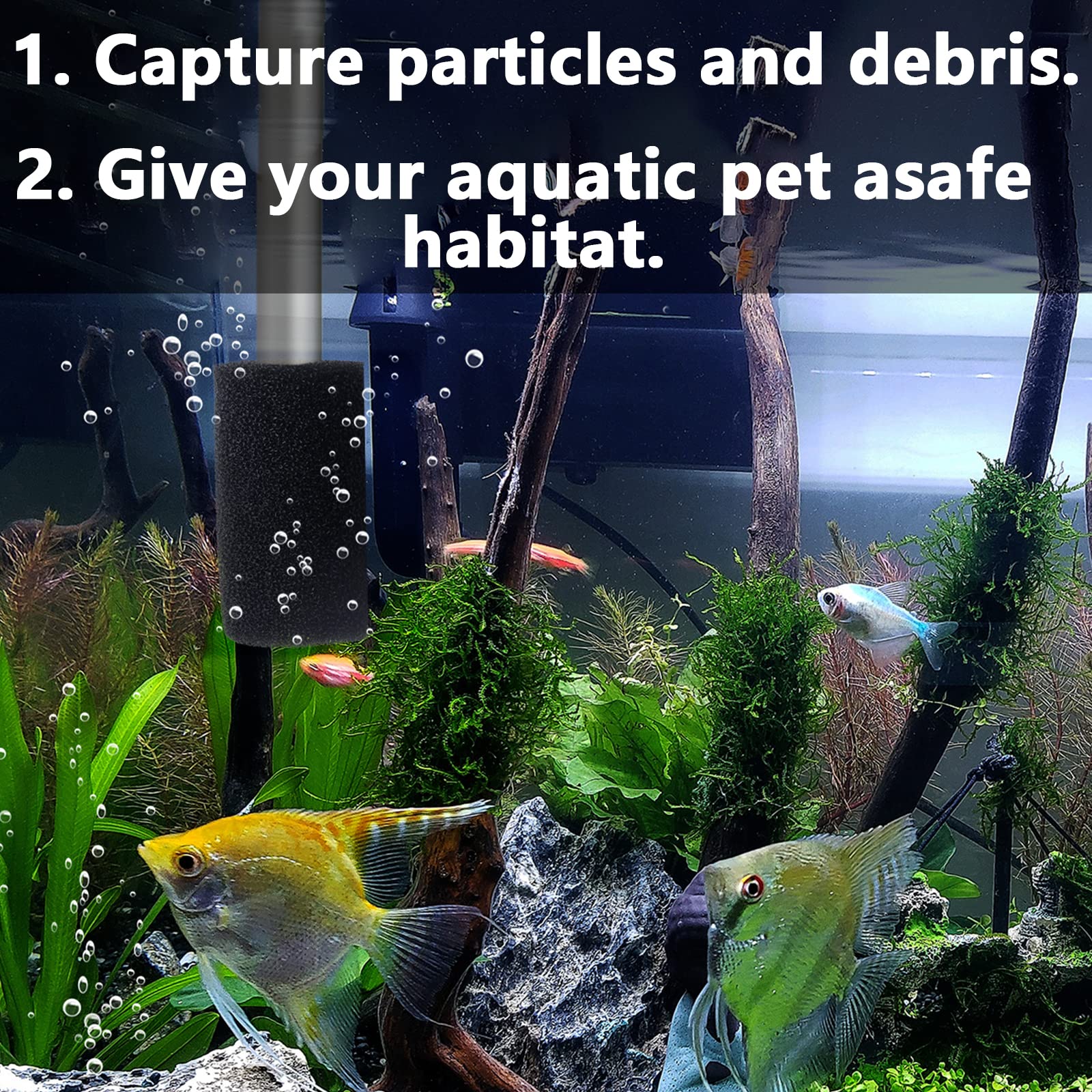 Bivethoi 4 Pack Pre-Filter Foam Sponge Roll for Aquarium Fish Tank - High-Quality Intake Filter Media Sponge (Black) - Compatible with Most Aquarium Filters - Perfect for Freshwater & Saltwater Tanks, Fish Breeding, and Water Filtration Systems