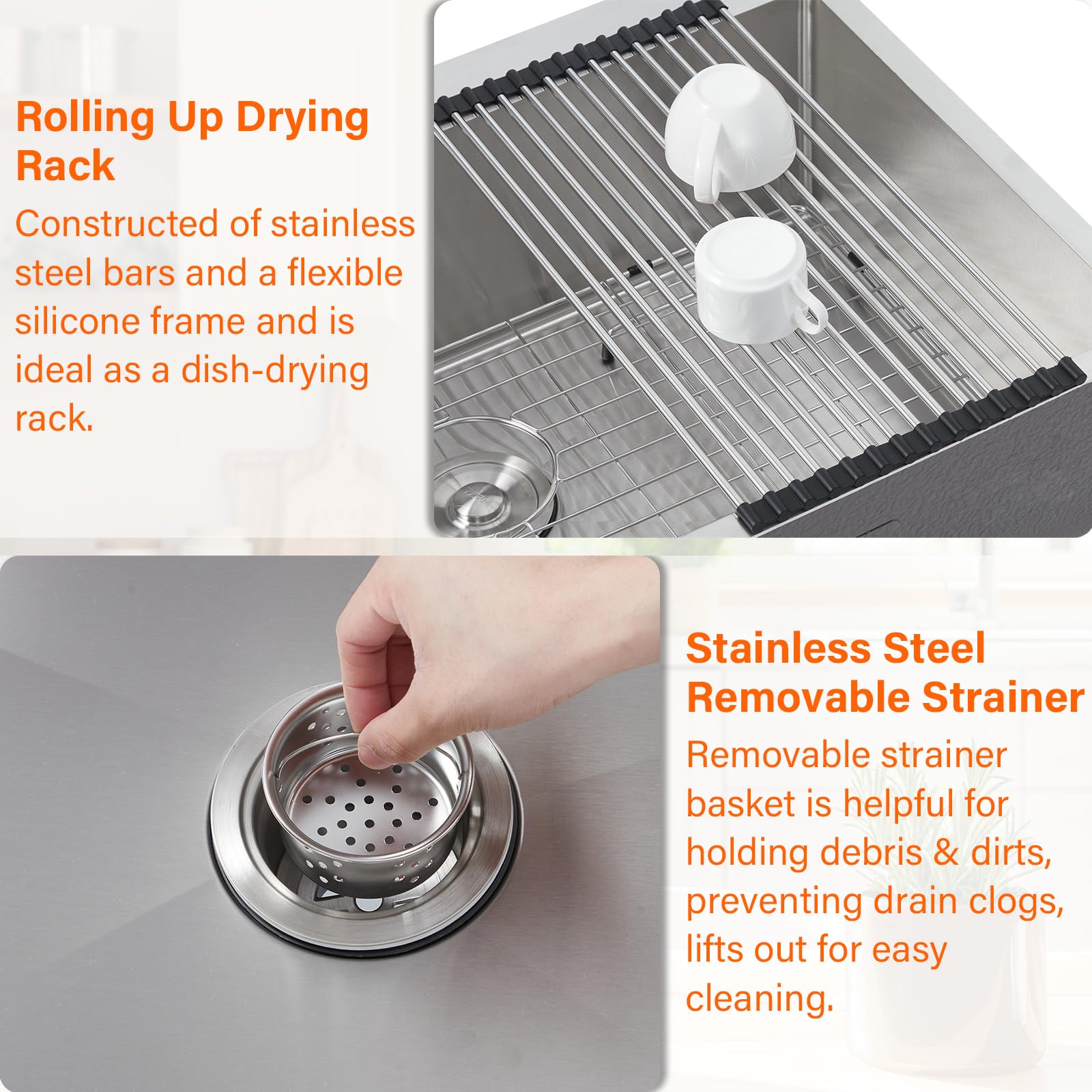25 x 22 Inch Stainless Steel Topmount Single Bowl Kitchen Sink - Drop In Deep Basin for Home, RV, Prep Kitchen & Bar | Durable & Easy to Clean for Daily Cooking & Dishwashing