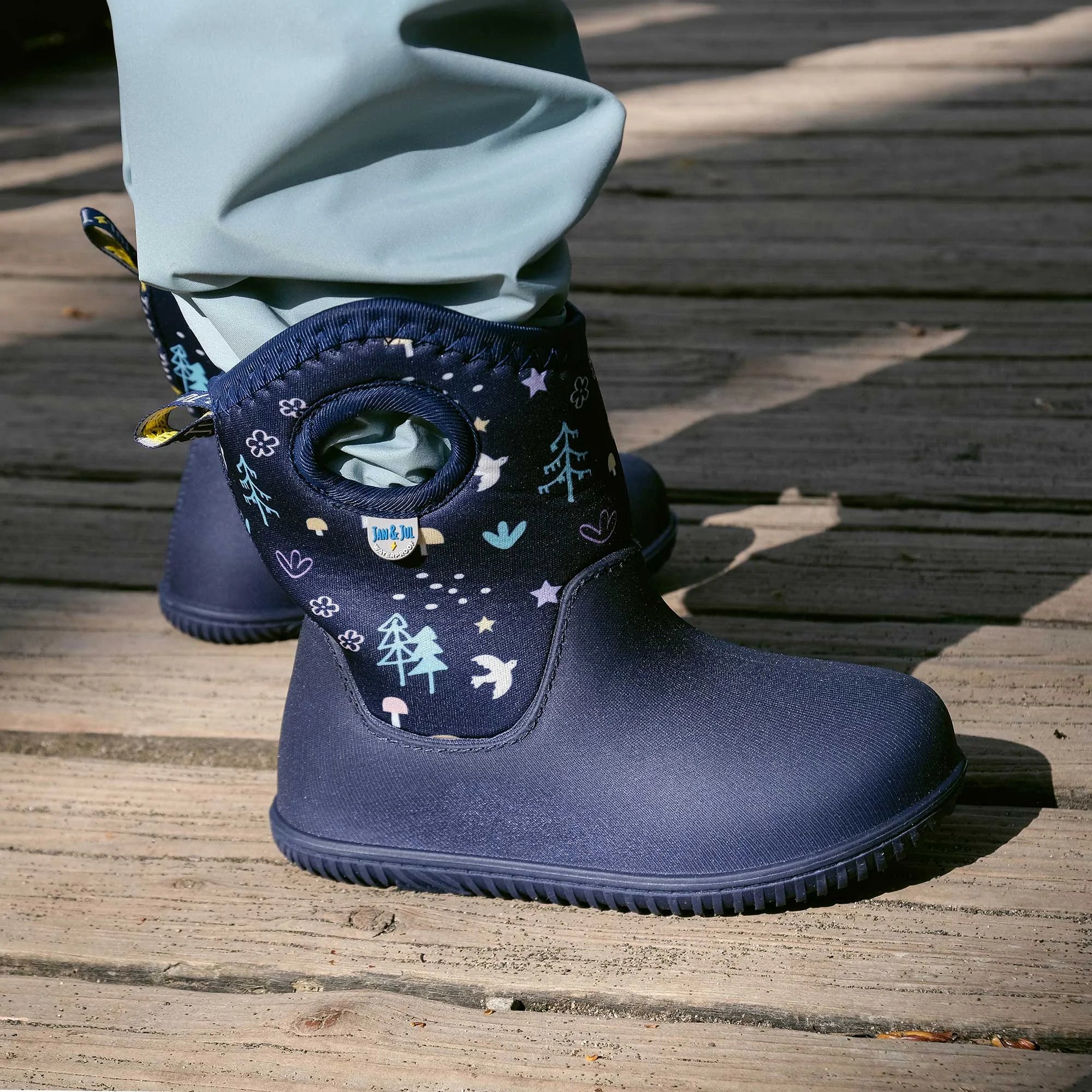 Jan & Jul Navy Forest Toasty Dry Lite Boots - Waterproof Winter Boots for Kids, Warm Snow Boots with Non-Slip Sole - Perfect for Outdoor Play, Snowy Days & Cold Weather Adventures