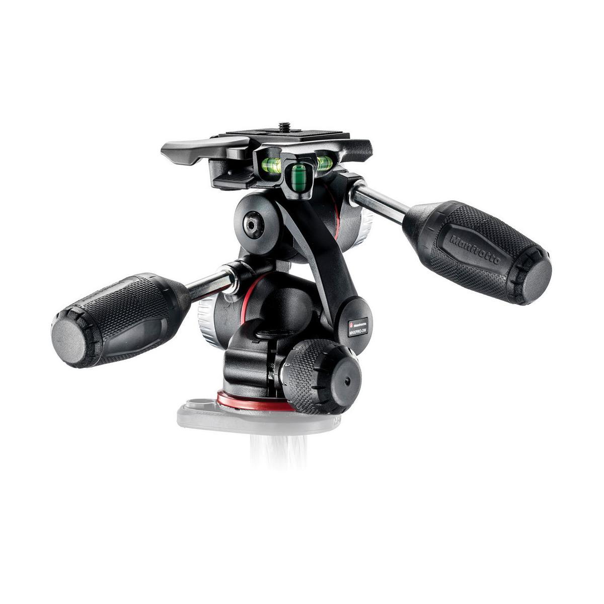 Manfrotto MHXPRO-3W Professional 3-Way Pan/Tilt Head with Quick Release - Perfect for DSLR Cameras, Video Cameras & Tripods - Ideal for Photography, Videography & Studio Work