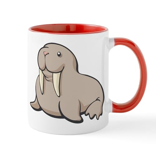 White/Red Inside - Cartoon Walrus Mug
