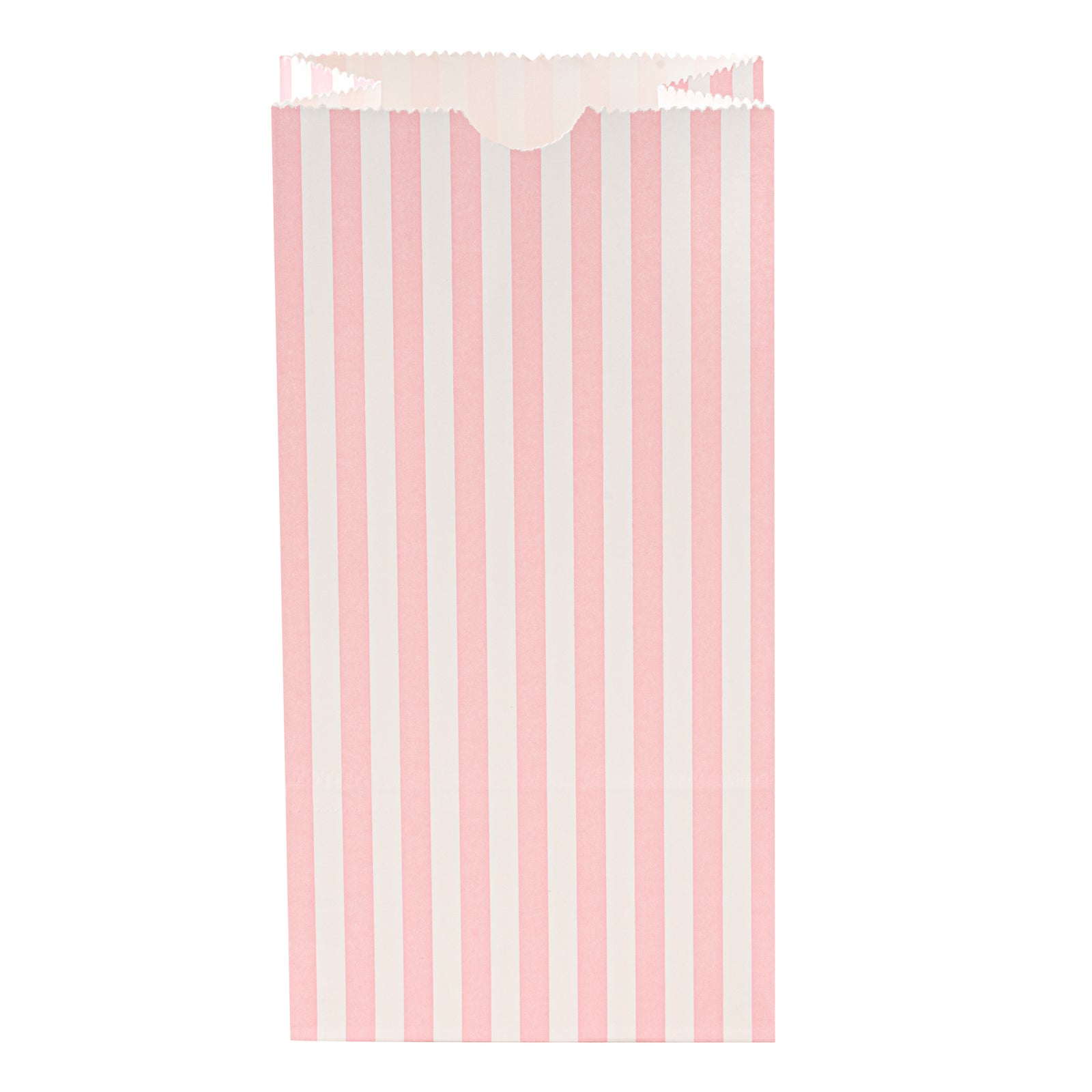 Pink and White Striped Paper Bags - 2 lb Capacity, 4.25