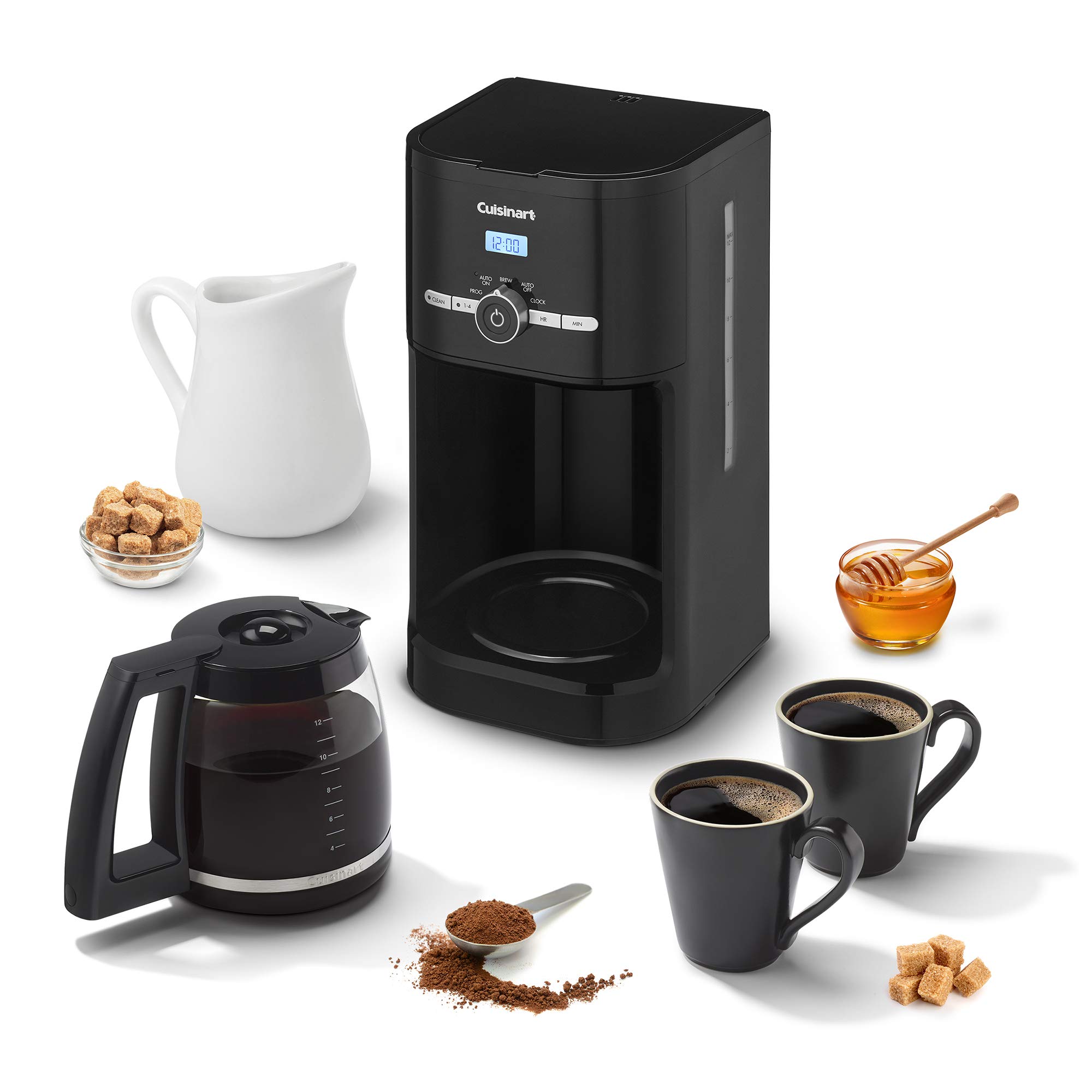 12 Cup Programmable Coffee Maker with Permanent Filter - Fast Brewing, Auto Shutoff, Black - Perfect for Home, Office & Dorm Use
