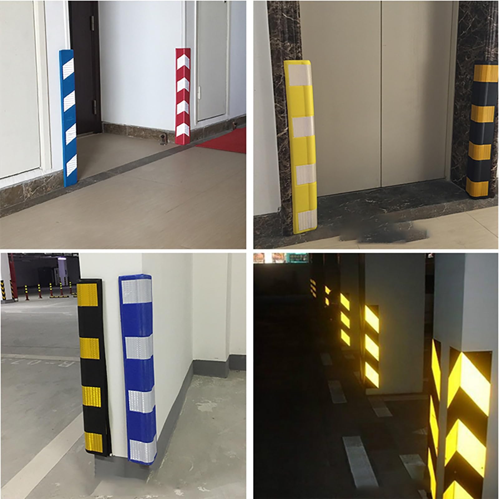 Garage Wall Protector - Heavy Duty Foam Wall Column Corner Guard for Parking Garages & Driveways | Reflective Wall Edge Protector with Bumper Guards (Blue) | Perfect for Home, Commercial & Industrial Use to Prevent Vehicle Damage