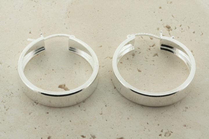 27mm Clean Circle Hoop Earrings - Minimalist Stainless Steel Hoops for Women - Perfect for Everyday Wear, Work & Special Occasions
