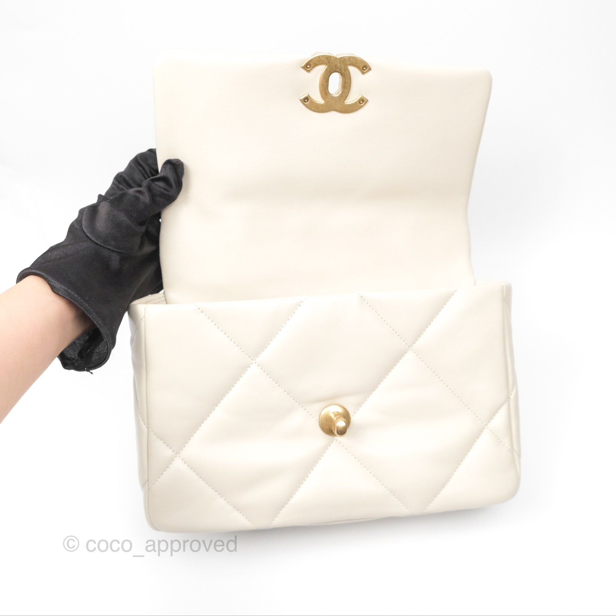 Chanel 19 Small Handbag in Ivory with Mixed Hardware - Luxury Designer Crossbody Bag for Women, Perfect for Date Night & Special Occasions