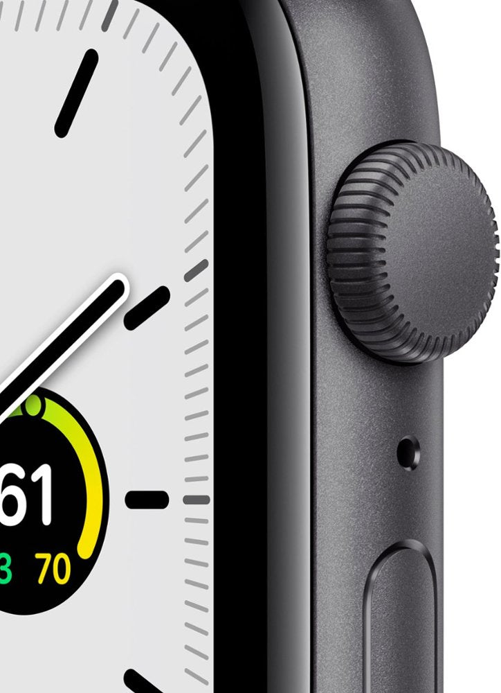 Apple Watch SE 44mm GPS Smartwatch - Space Gray Aluminum Case with Midnight Sport Band (MKQ63) | Fitness Tracker, Heart Rate Monitor, Water Resistant for Running, Swimming & Daily Use