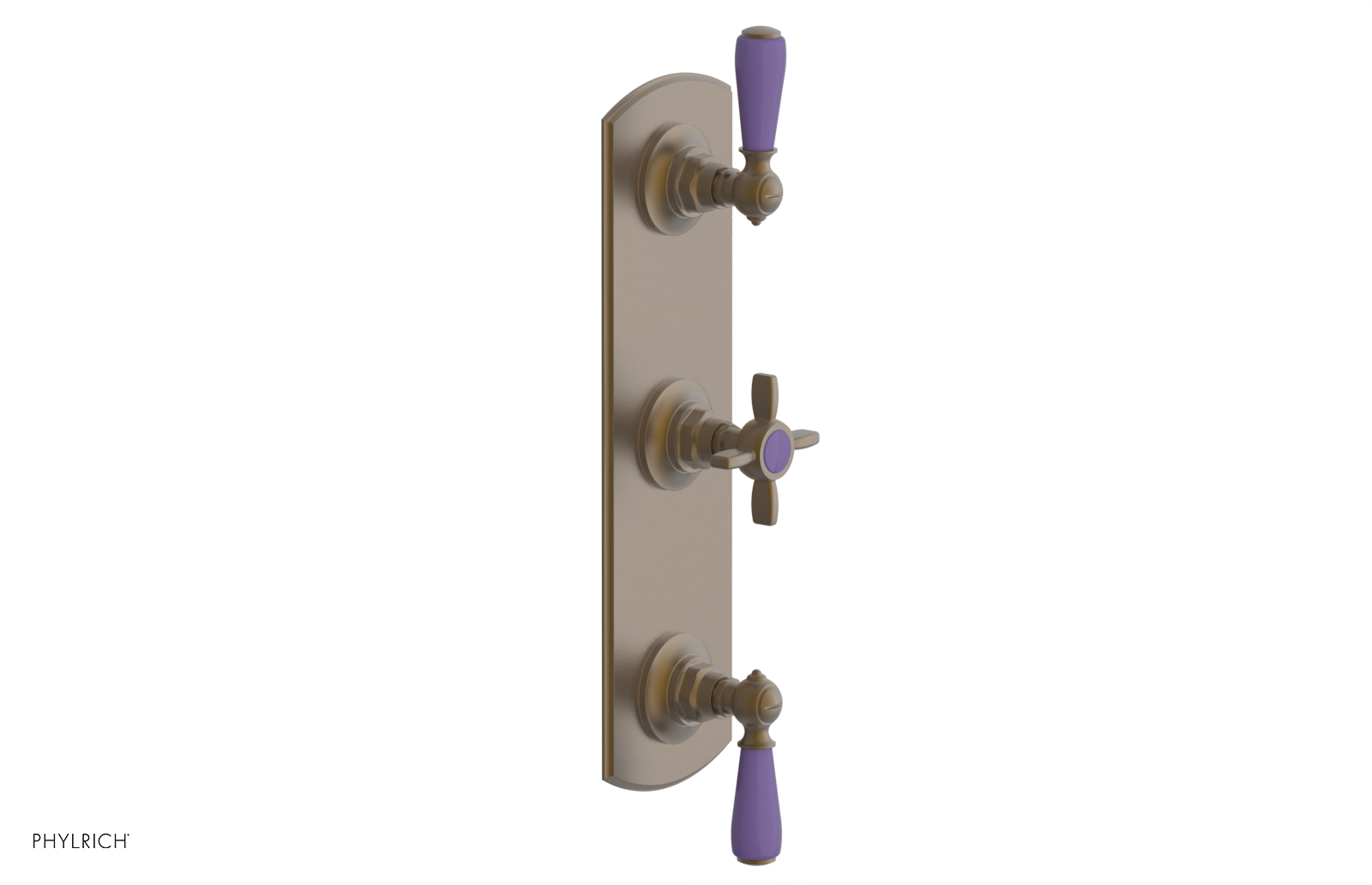 Jamestown Thermostatic Shower Valve with Dual Volume Control - Purple Accented Bathroom Fixture for Modern & Luxury Showers