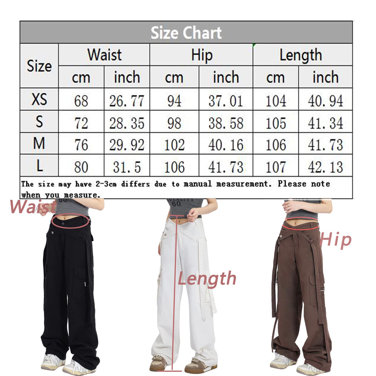 Women's High Waist Wide Leg Cargo Jeans - Y2K Fashion Denim Pants with Flap Pockets & Belt | Trendy Boyfriend Baggy Jeans for Casual Outfits & Streetwear Style