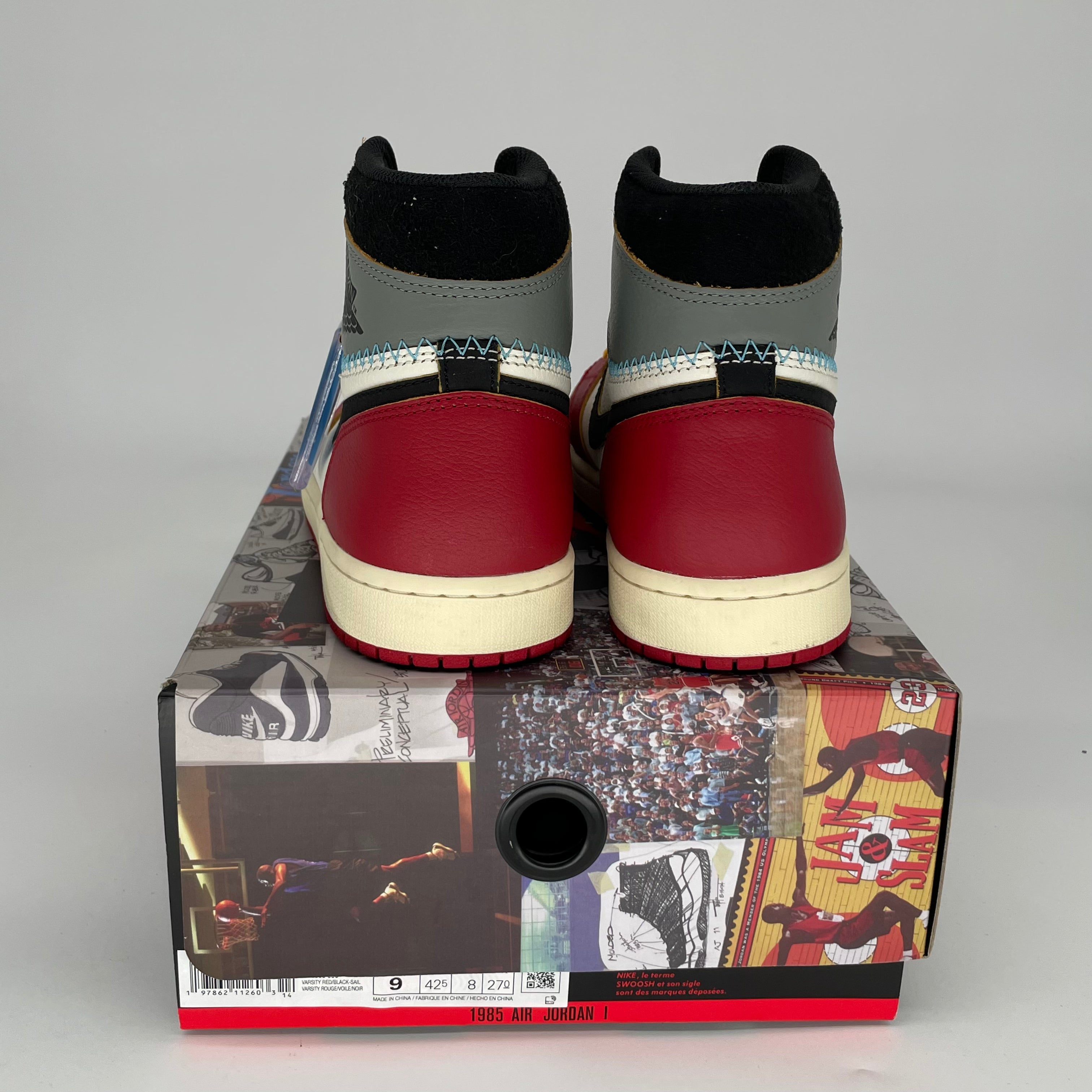 Air Jordan 1 Union LA Chicago Shadow Men's Basketball Shoes Size 9 - HV8563-600 | Retro Sneakers for Streetwear & Casual Outfits