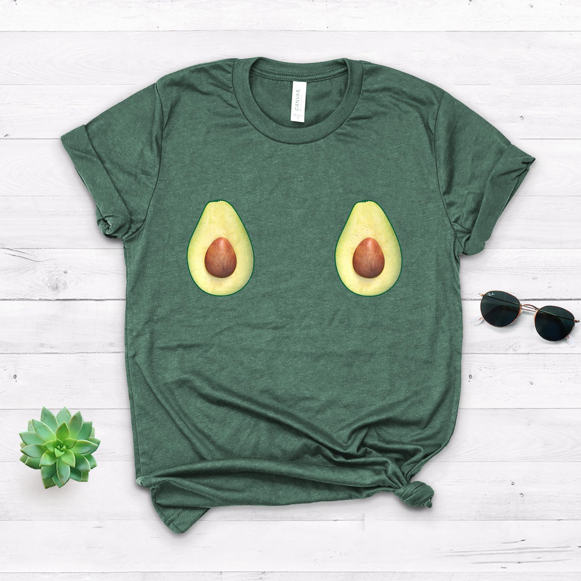 Avocado Print T-Shirt - Funny Vegan Vegetarian Gift - Soft Unisex Cotton Tee for Women & Men - Perfect for Casual Wear, Gardening, and Eco-Friendly Lifestyle