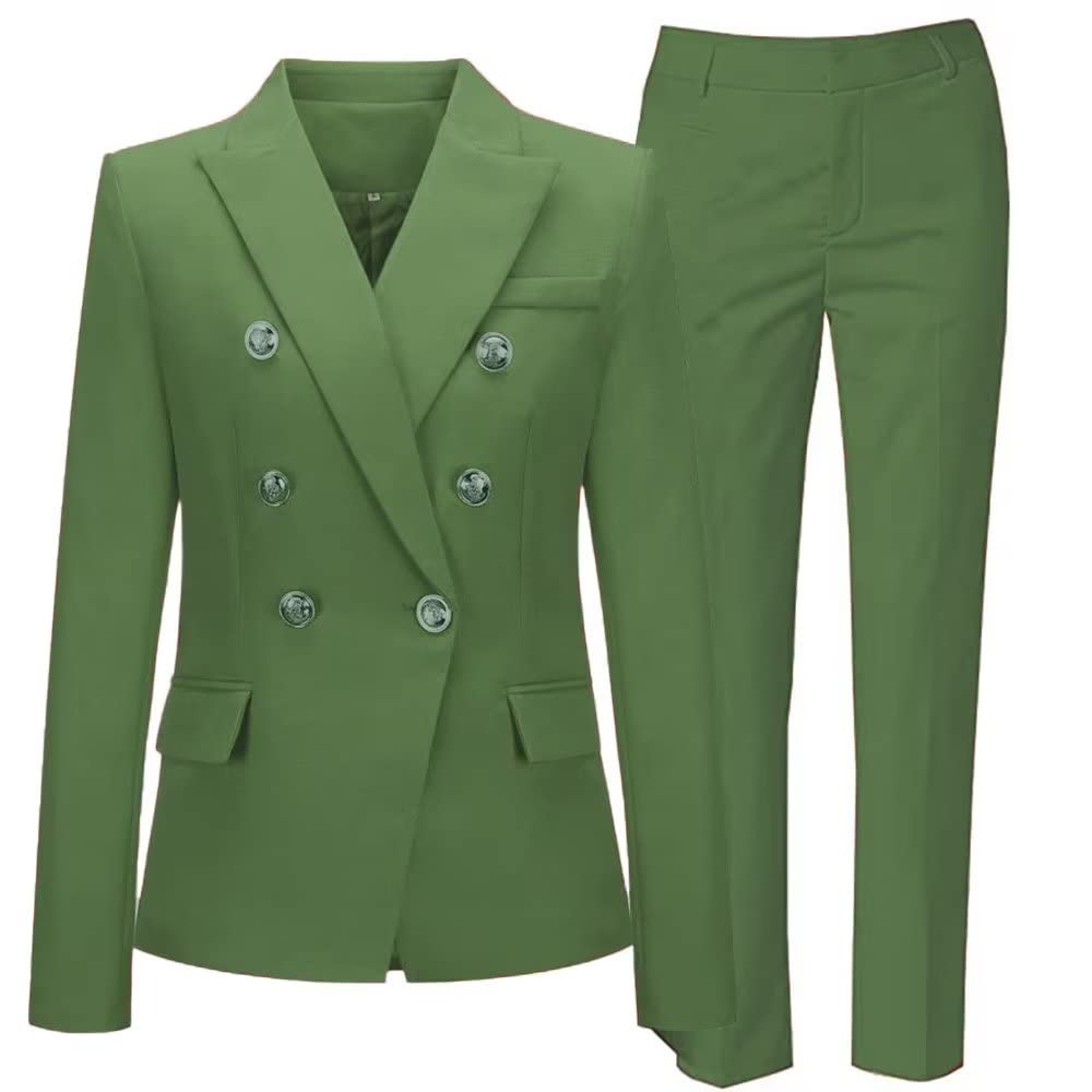 Professional 3-Piece Women's Suit Set - Notch Lapel Double Breasted Blazer & Pants for Office Work | Business Formal Attire for Career Women, Meetings & Corporate Events
