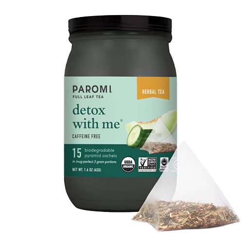Paromi Detox With Me Organic Rooibos Herbal Tea - 15 Count Signature Jar | Antioxidant-Rich, Caffeine-Free | Perfect for Relaxation & Wellness Routines