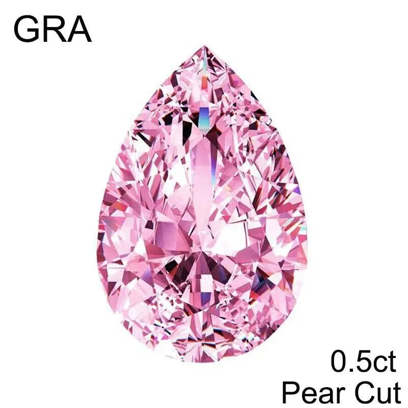 **100% Real Pink Loose Moissanite Gemstone - Lab-Created for Women's Jewelry (Round/Pear/Emerald/Oval Cut) | GRA Certified | Perfect for Engagement Rings, Wedding Bands & Fashion Jewelry**