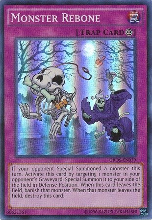 Yu-Gi-Oh! Monster Rebone (CROS-EN079) Super Rare Card - Crossed Souls Unlimited Edition | Collectible Trading Card Game for Battles & Deck Building