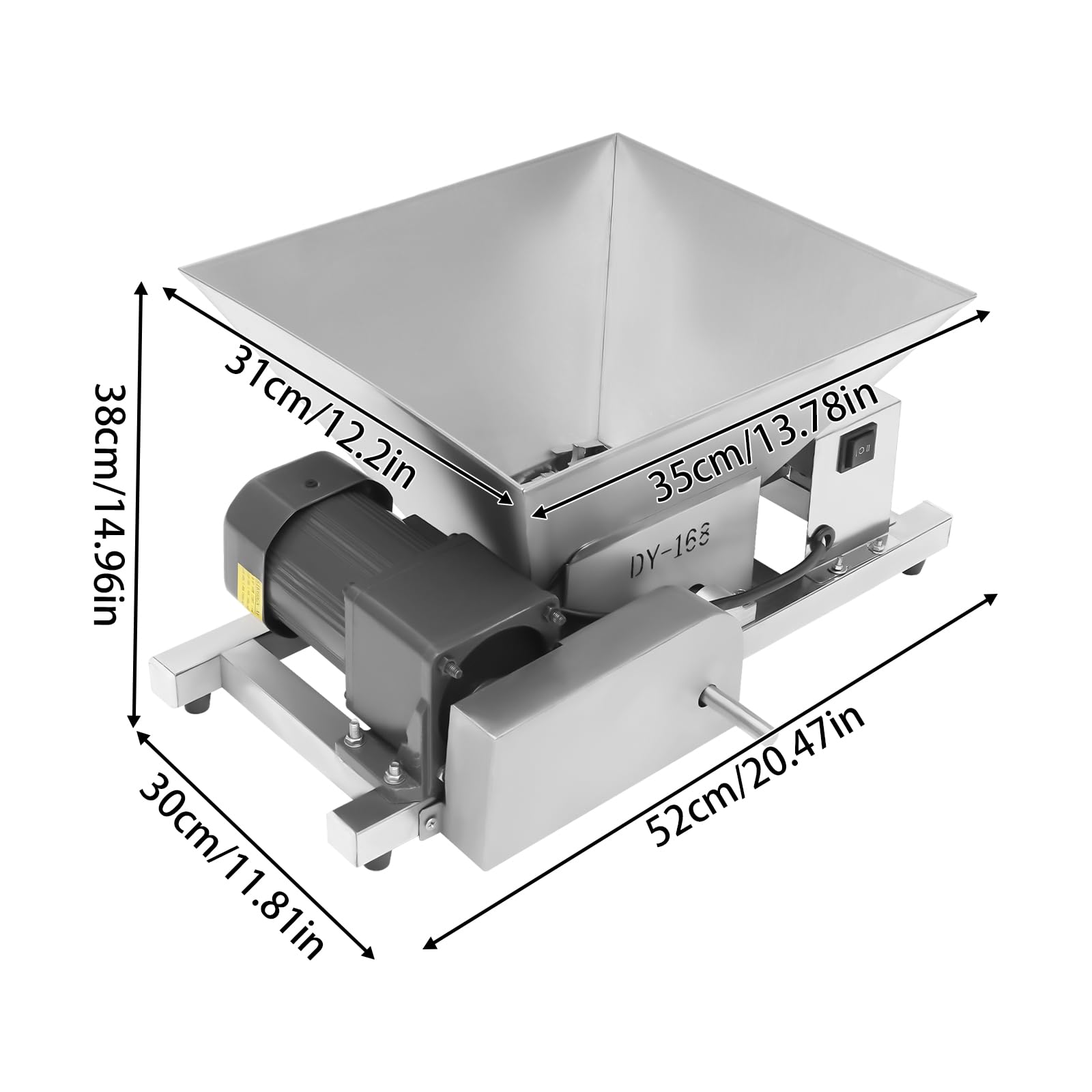 Commercial 4L/1.06Gal Electric Fruit Crusher - 60W 110V Stainless Steel Apple Grinder for Wine, Cider Pressing & Bread Making - Perfect for Home Brewing, Juice Extraction & Large Batch Food Processing