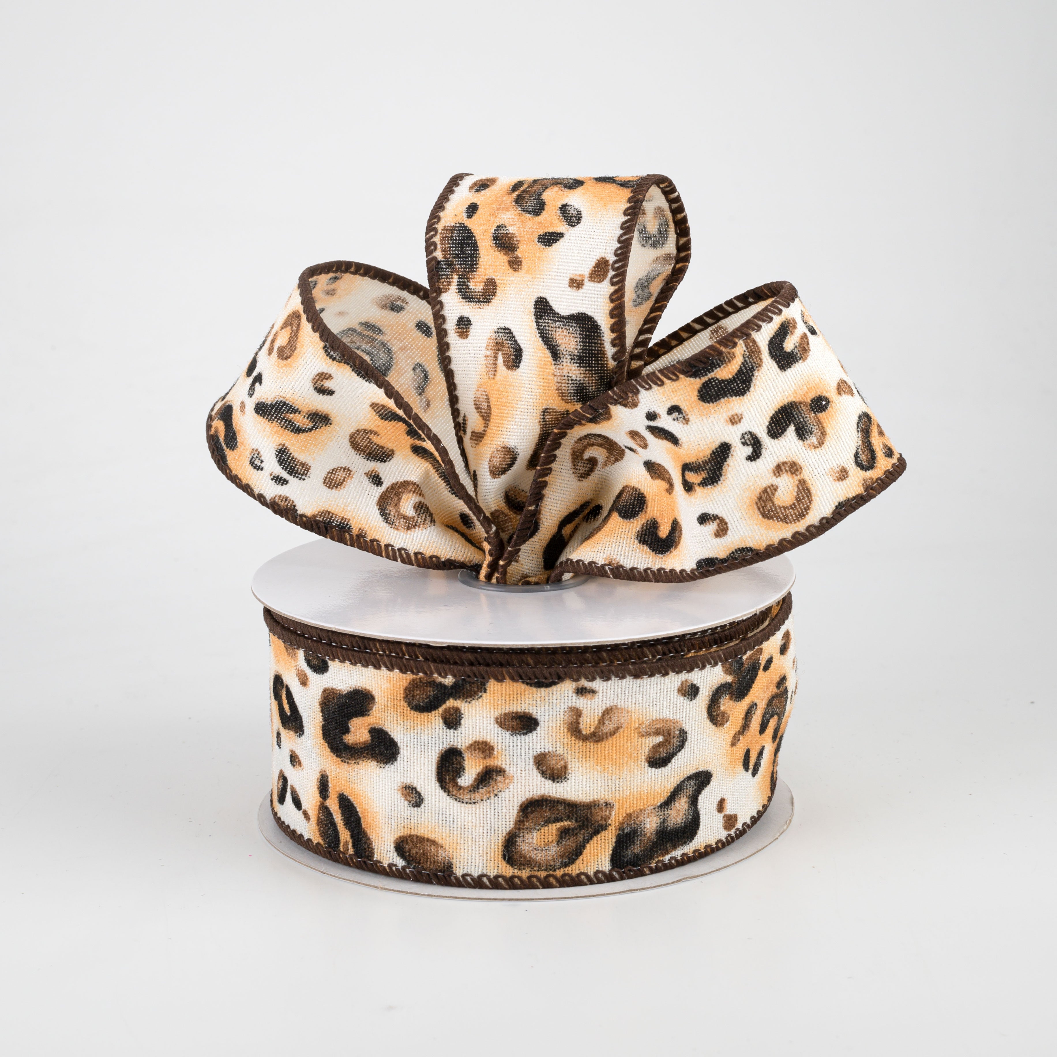 1.5 Inch Canvas Leopard Print Ribbon - 10 Yards Bulk Roll for DIY Crafts, Gift Wrapping, Hair Bows & Home Decor | Premium Animal Print Fabric Ribbon for Scrapbooking, Party Decorations & Fashion Accessories